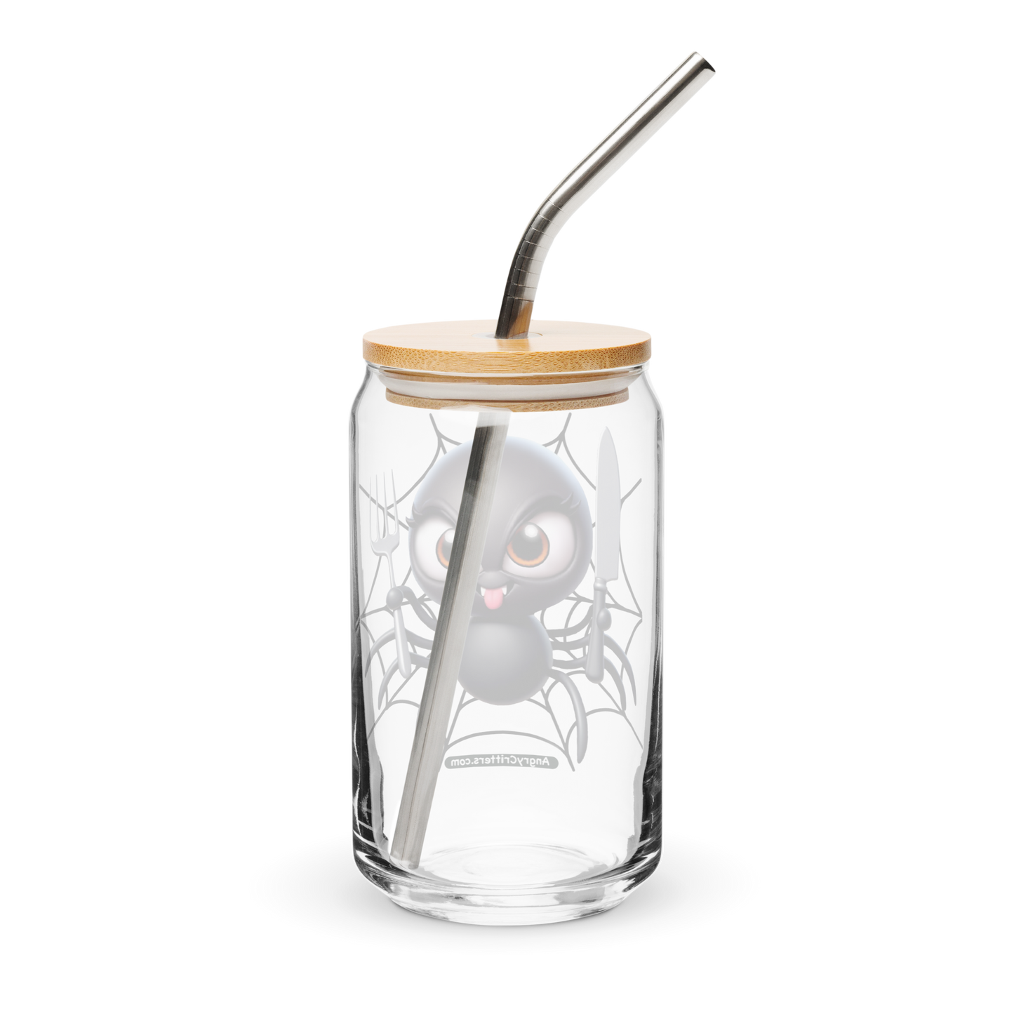 Angry Critters - Black Widow Spider, Can-shaped glass
