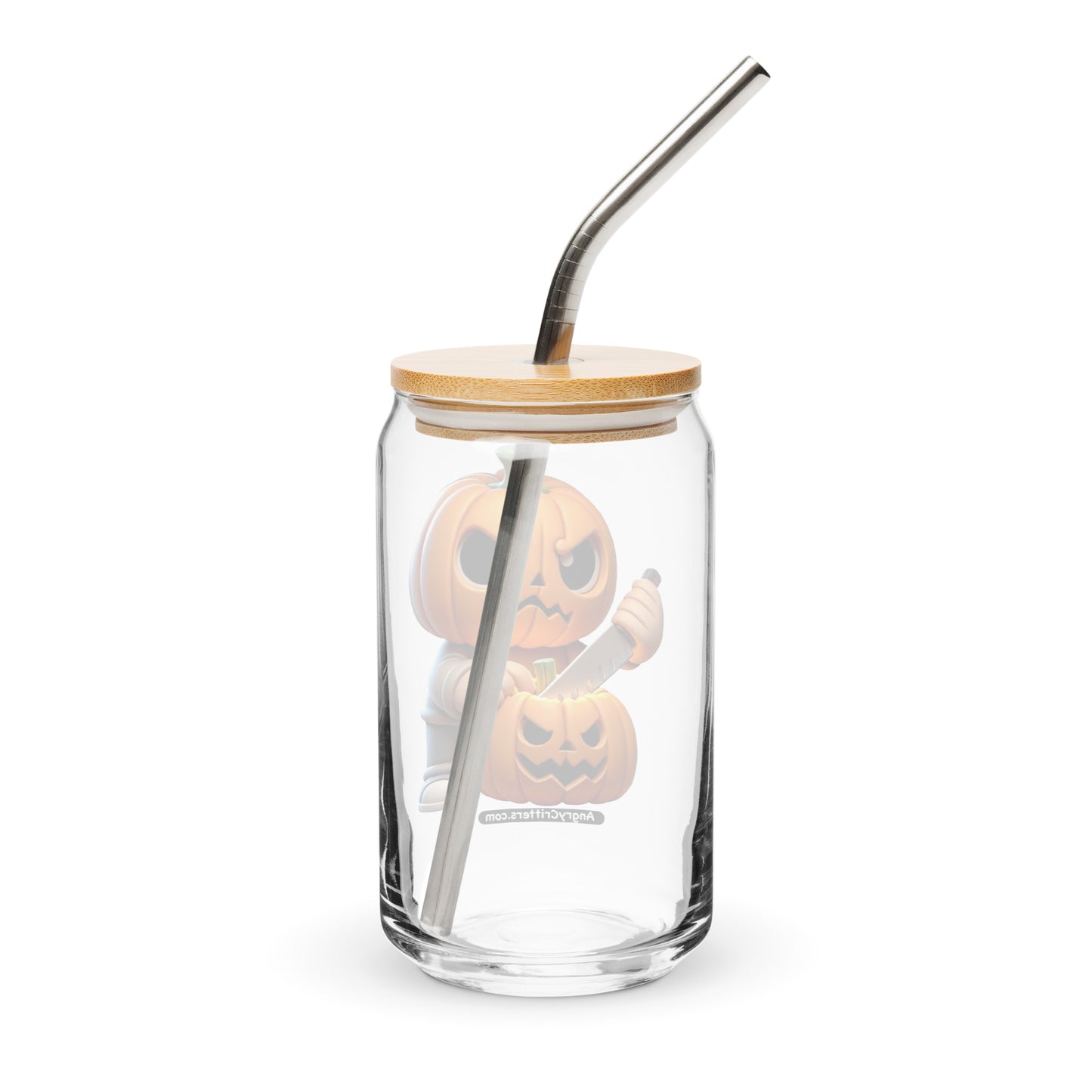 Angry Critters - Jack Carving Pumpkin, Can-shaped glass