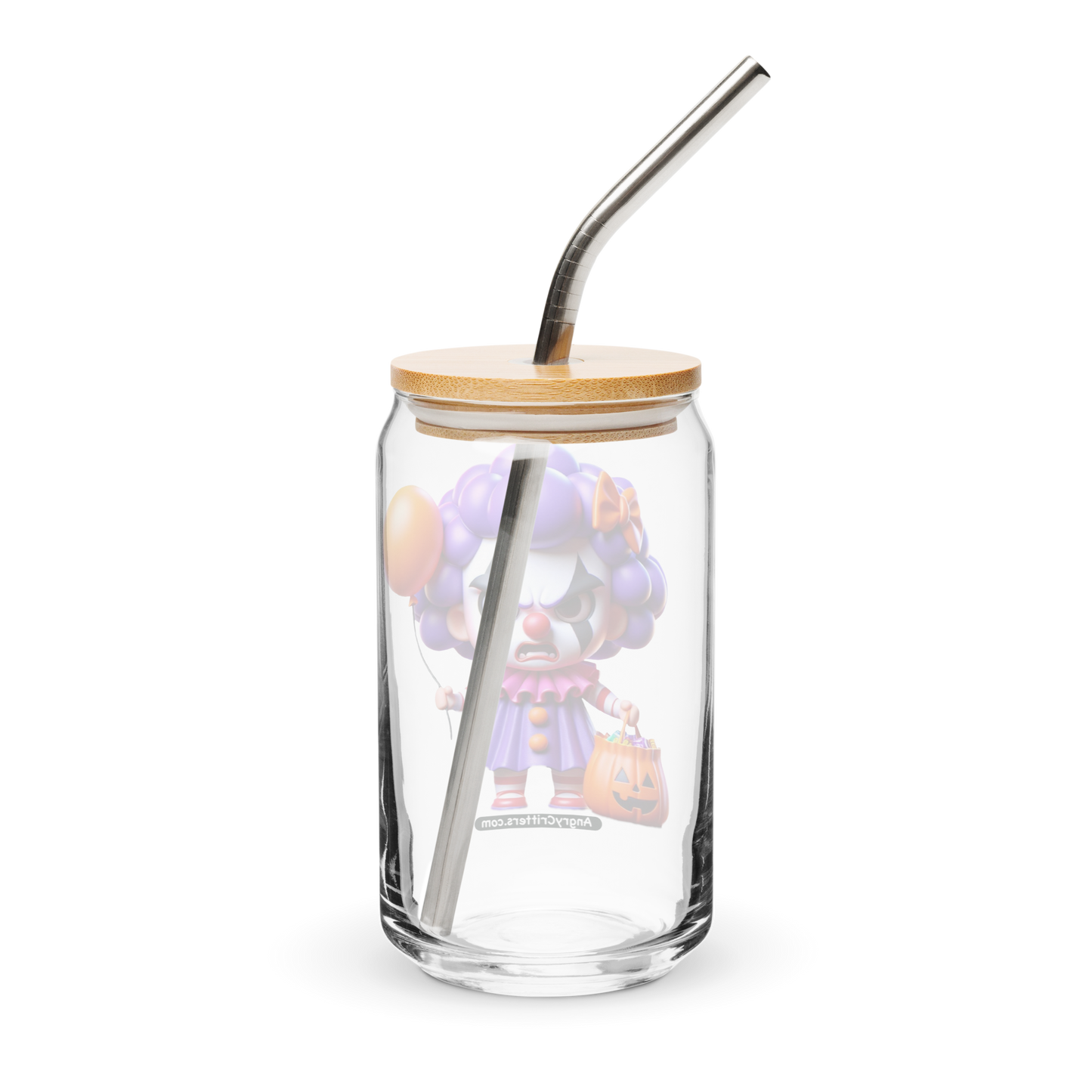 Angry Critters - Halloween Clown Purple, Can-shaped glass
