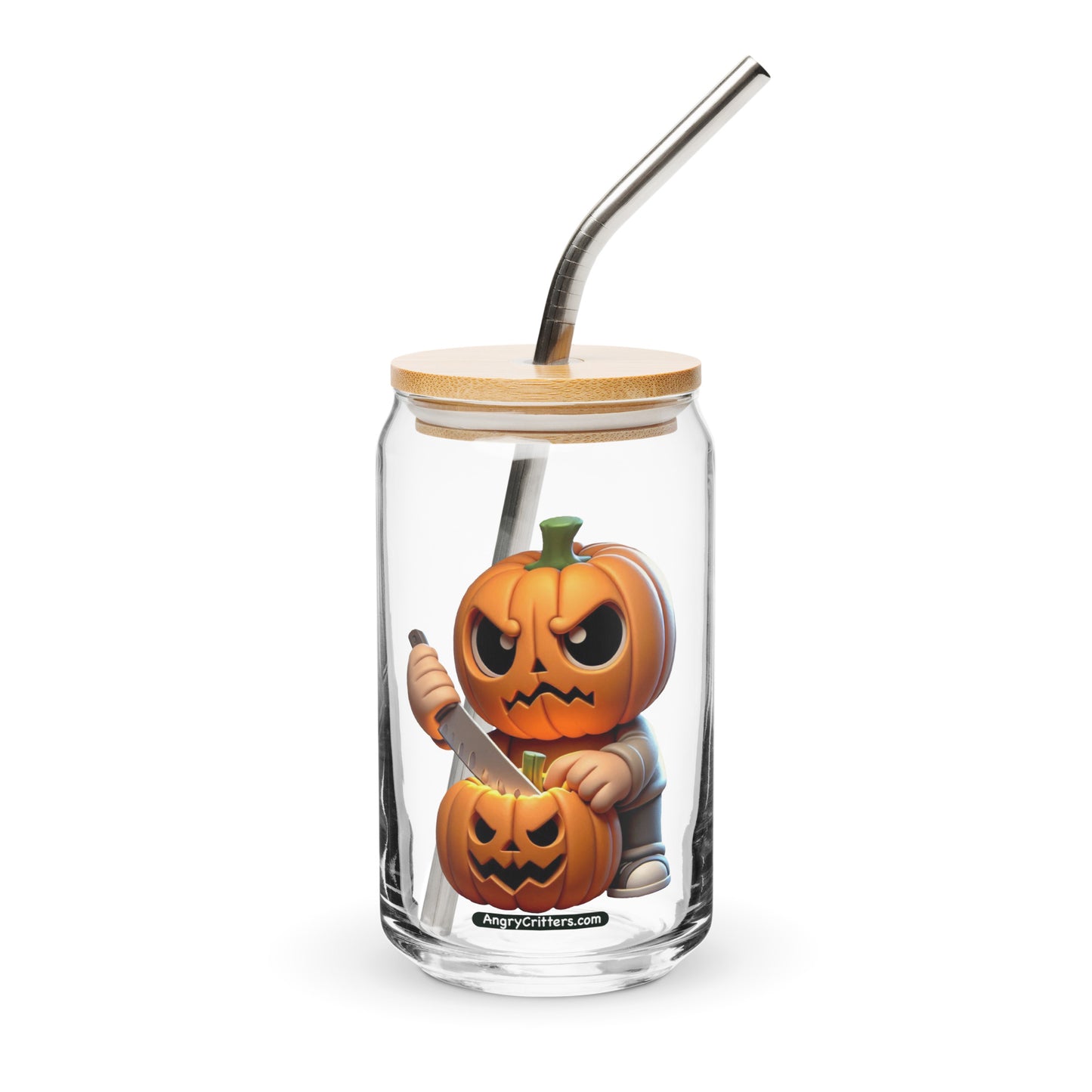 Angry Critters - Jack Carving Pumpkin, Can-shaped glass