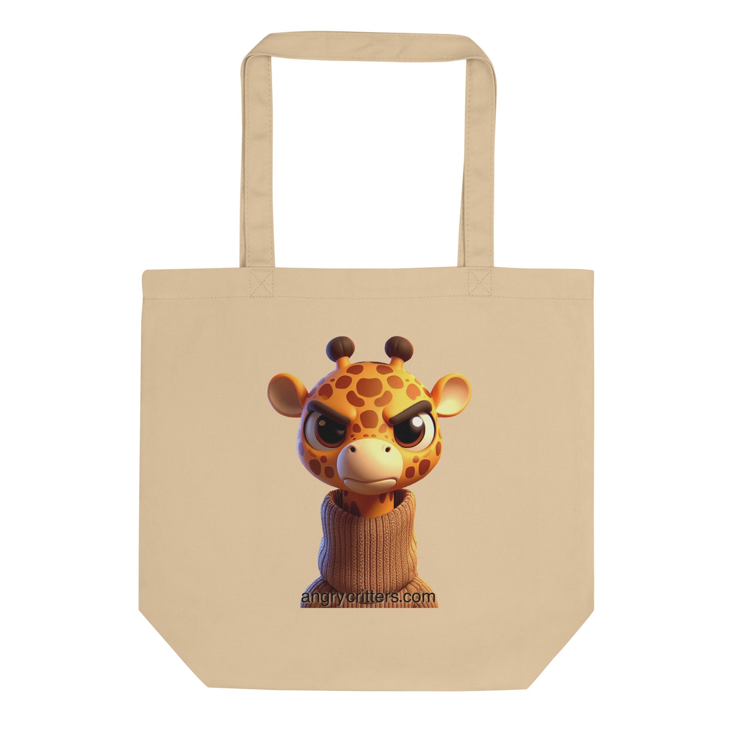Angry Critters - Giraffe in Turtleneck Eco Tote Bag