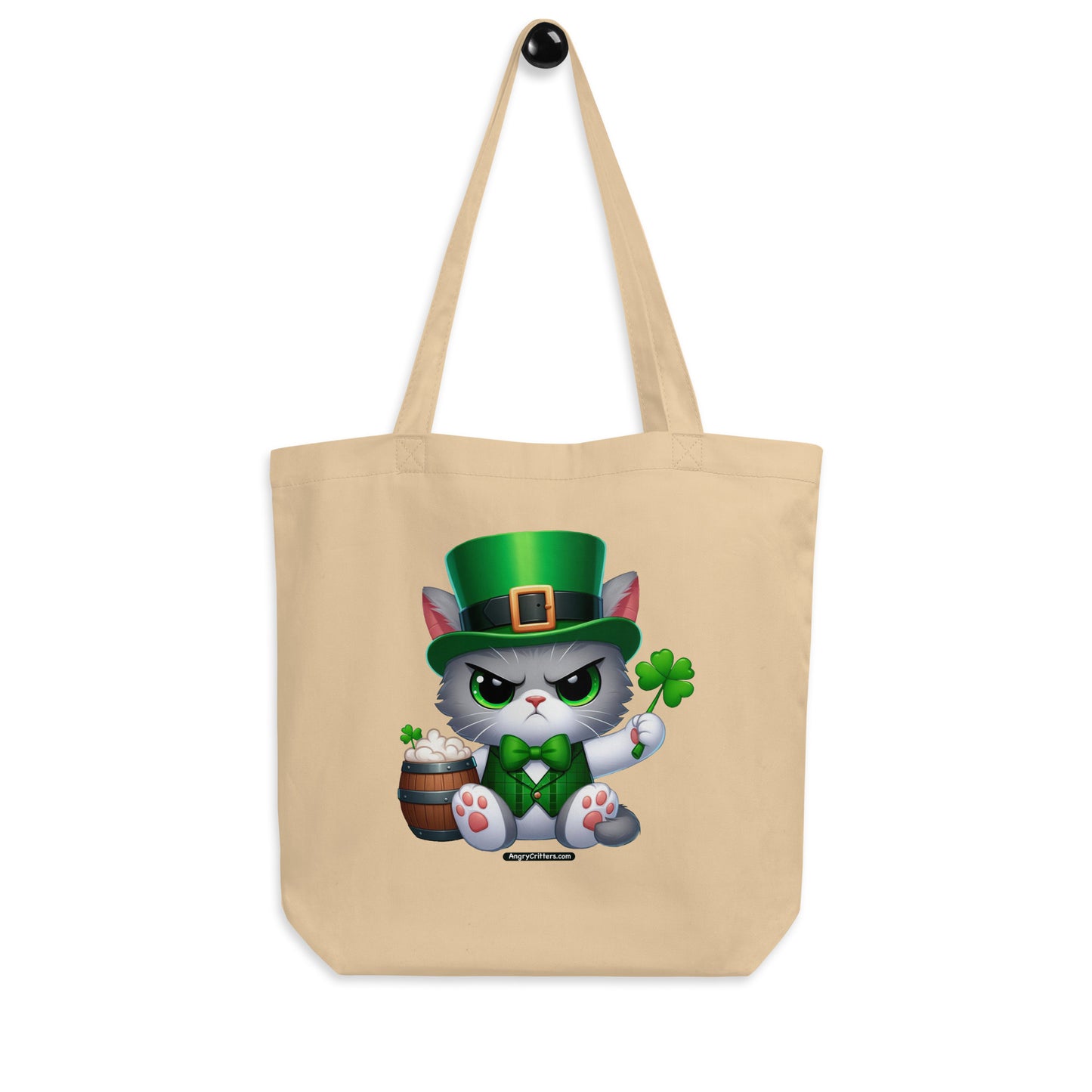 Angry Critters - St. Patrick's Day Kitten Eco Tote Bag