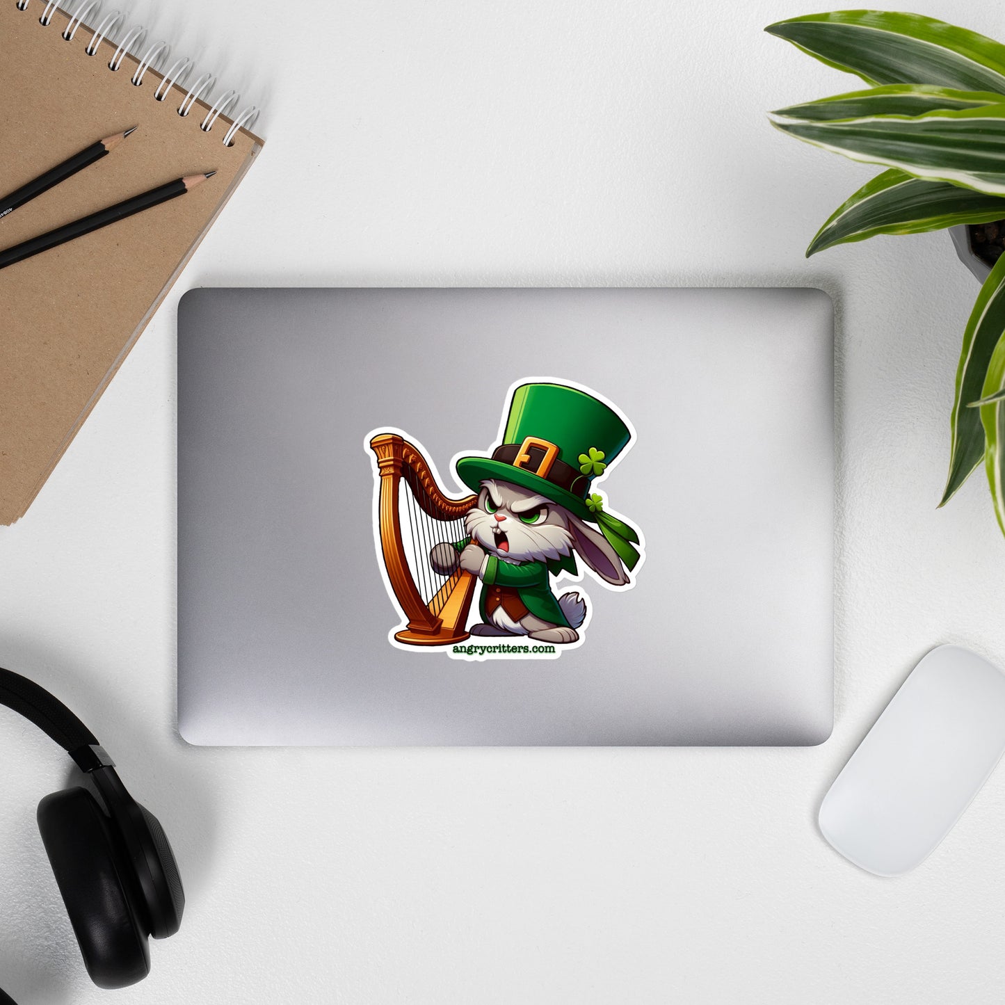 Angry Critters - Irish Hare Bubble-free stickers
