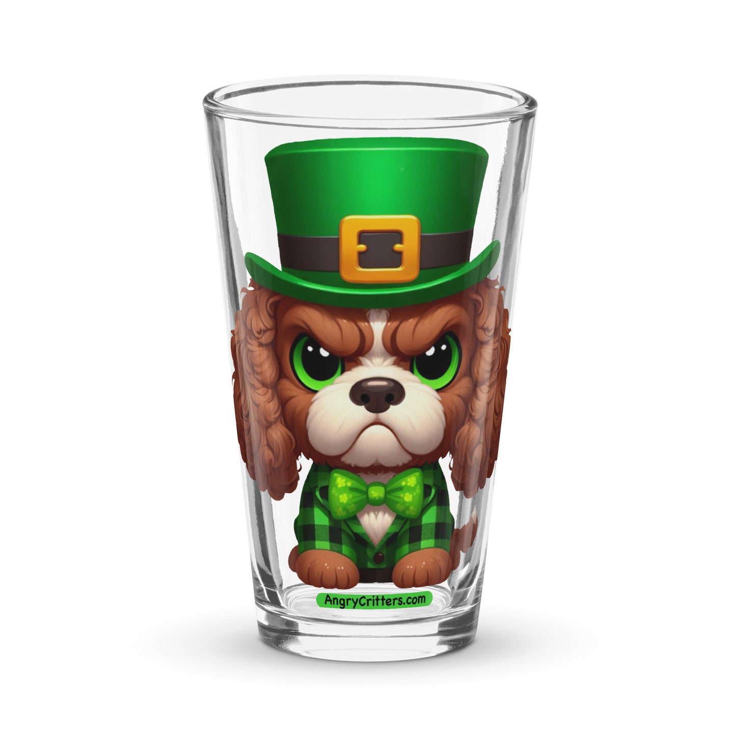Angry Critters - Irish Water Spaniel Shaker Pint Glass