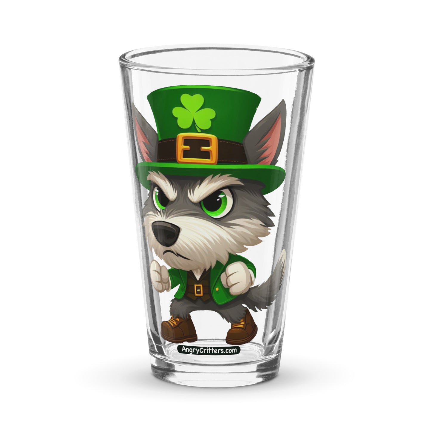 Angry Critters - Irish Wolfhound Shaker pint glass