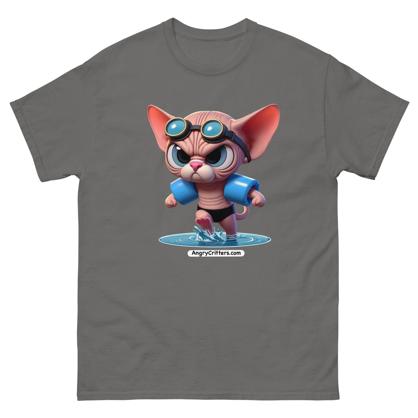 Angry Critters - Swimming Sphinx Cat, Unisex classic tee