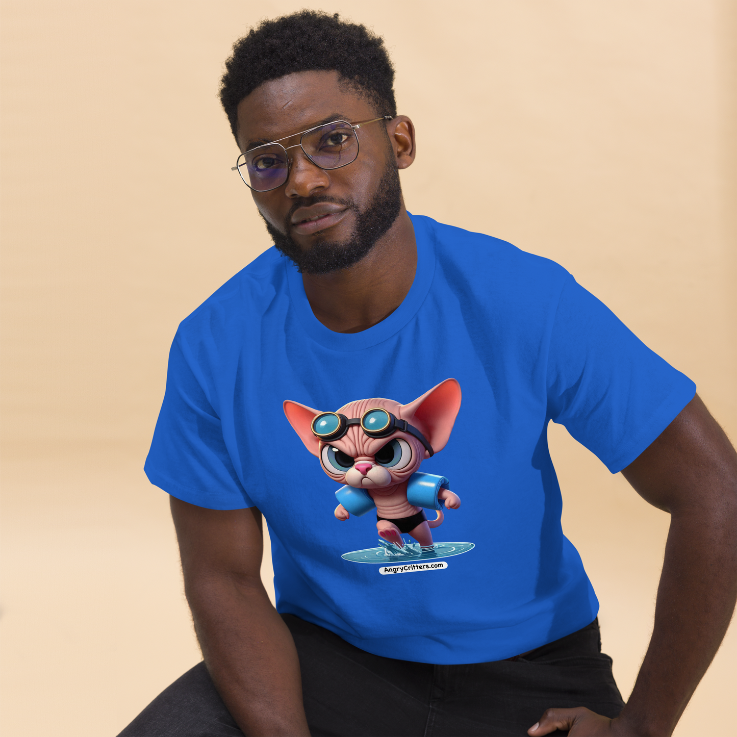 Angry Critters - Swimming Sphinx Cat, Unisex classic tee