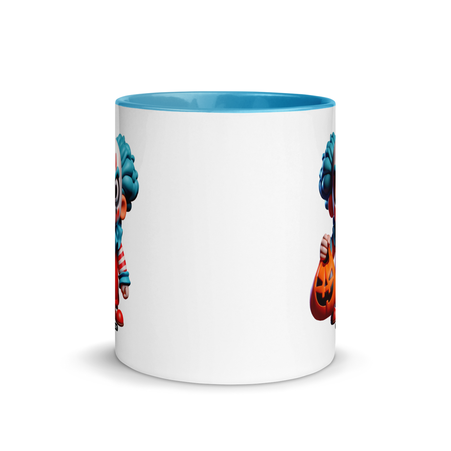 Angry Critters - Halloween Clown Blue, Mug with Color Inside