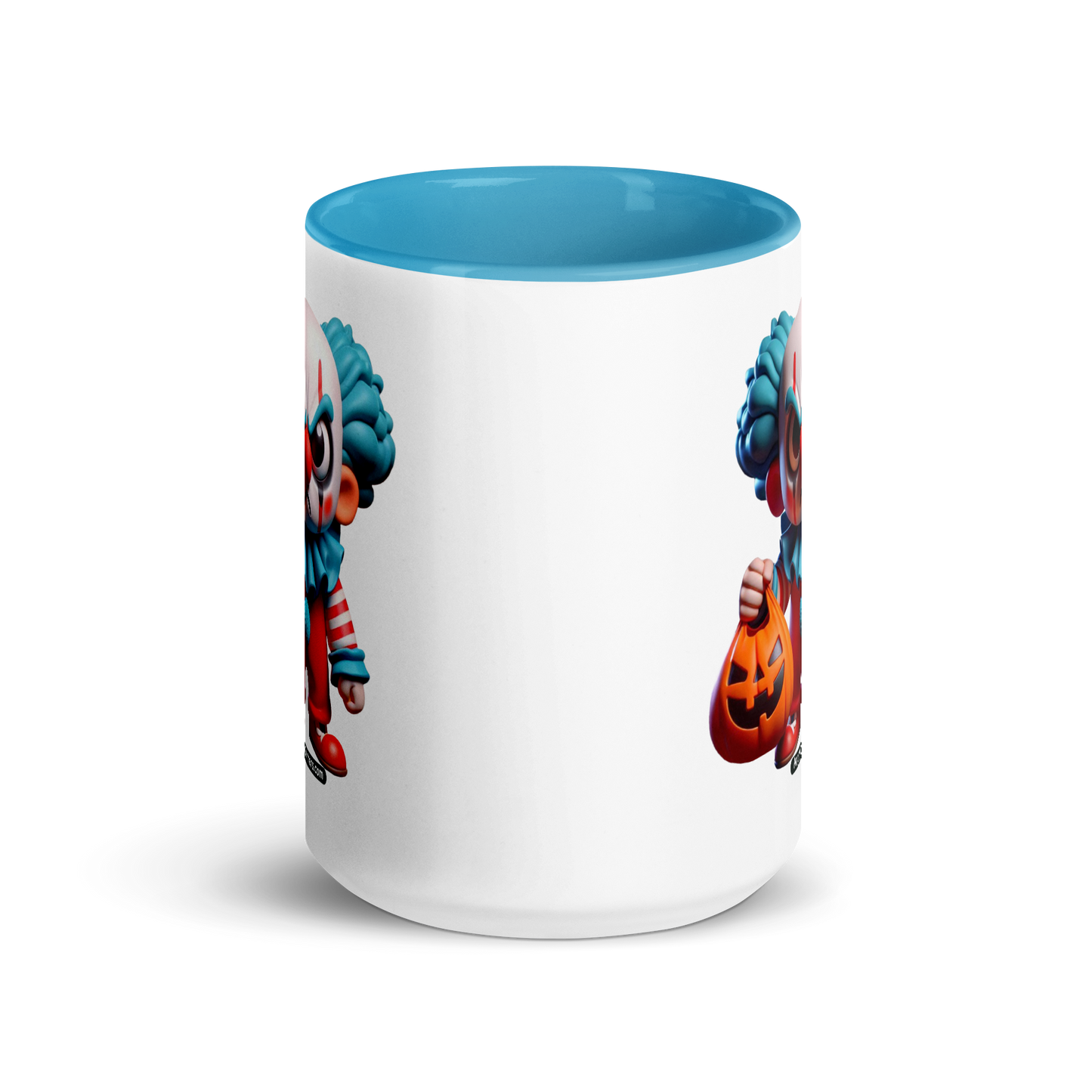 Angry Critters - Halloween Clown Blue, Mug with Color Inside