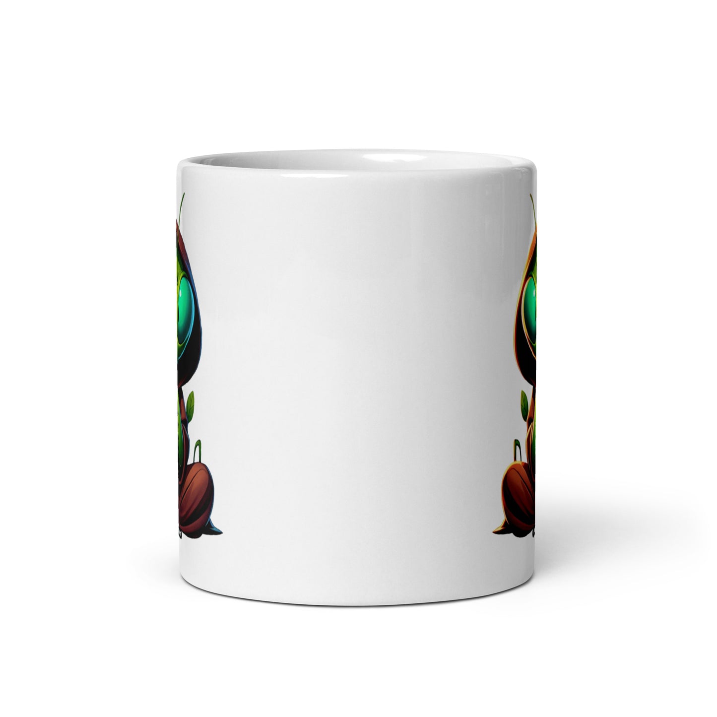 Angry Critters - Praying Mantis Praying White glossy mug
