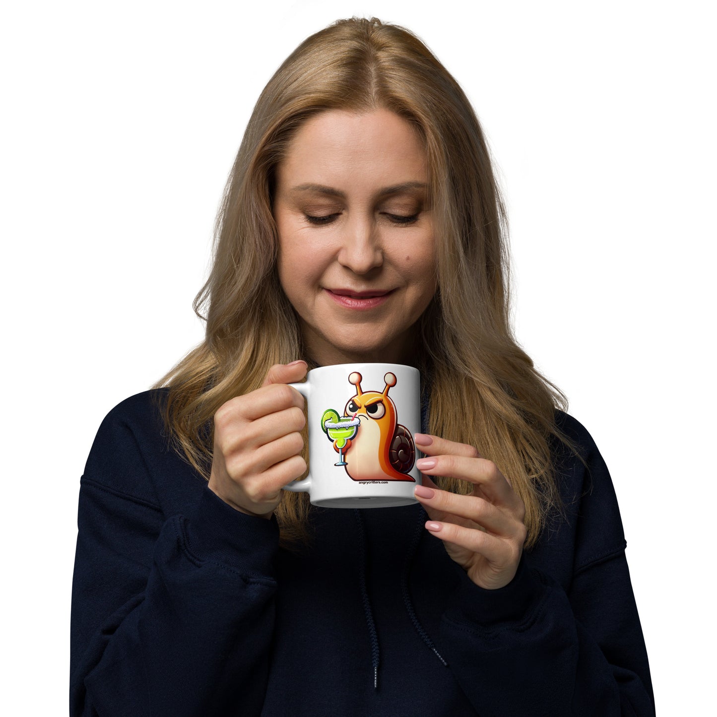 Angry Critters - Snail with Margarita White glossy mug