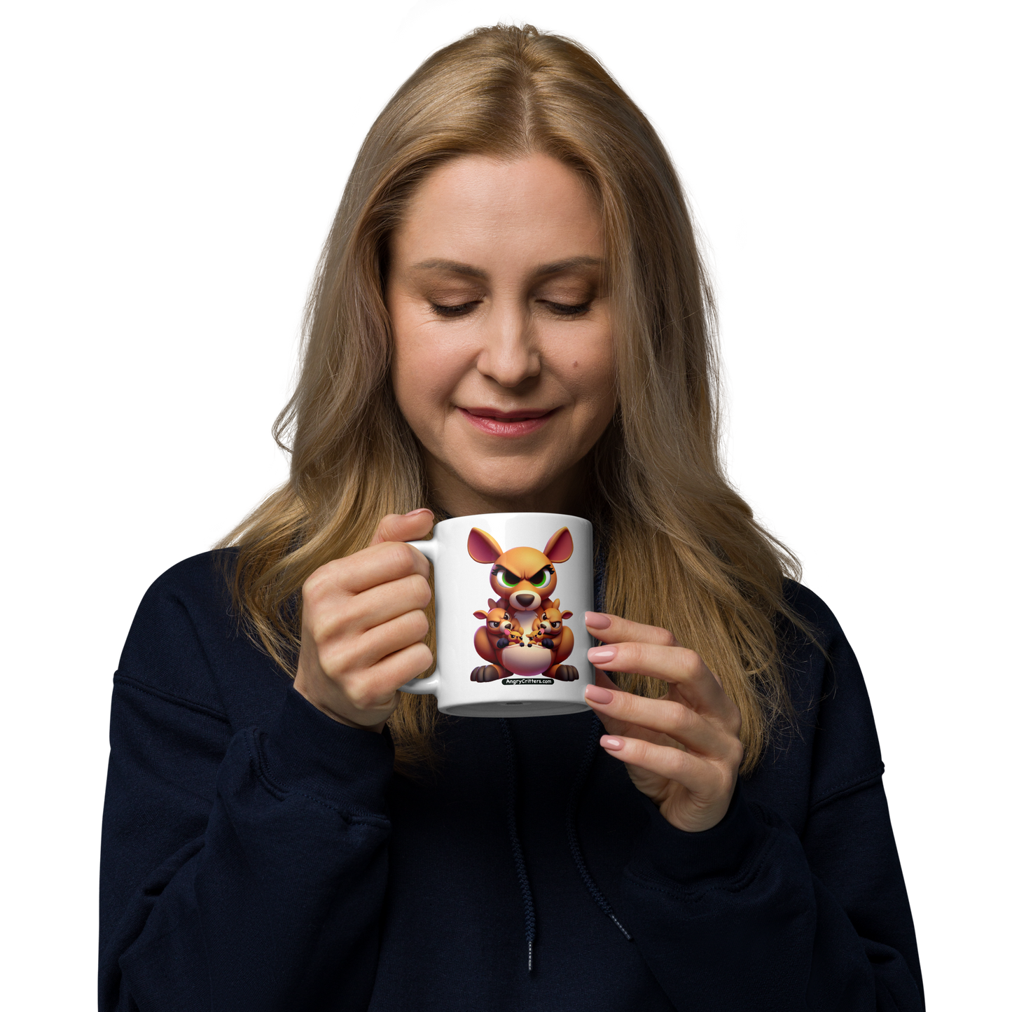 Angry Critters - Kangaroo Mom White glossy mug