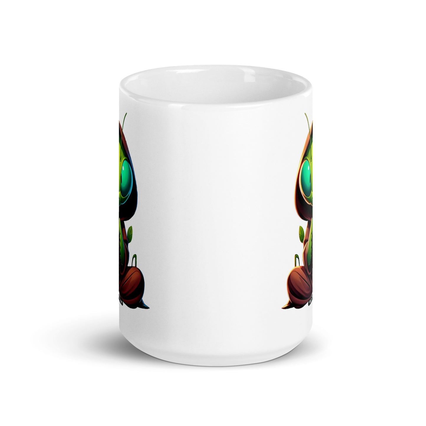 Angry Critters - Praying Mantis Praying White glossy mug