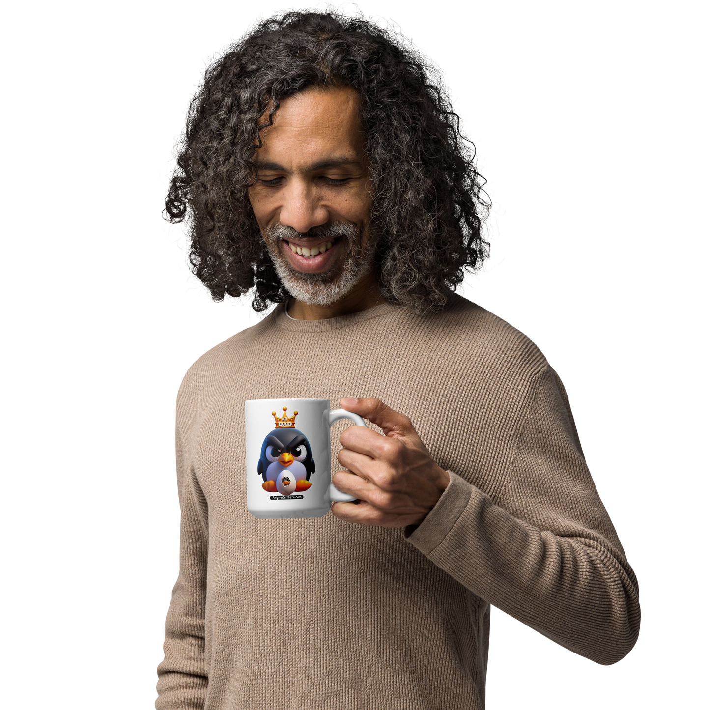 Angry Critters - Penguin Dad, White glossy mug