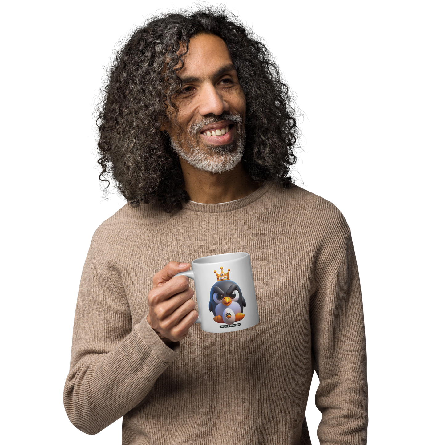 Angry Critters - Penguin Dad, White glossy mug