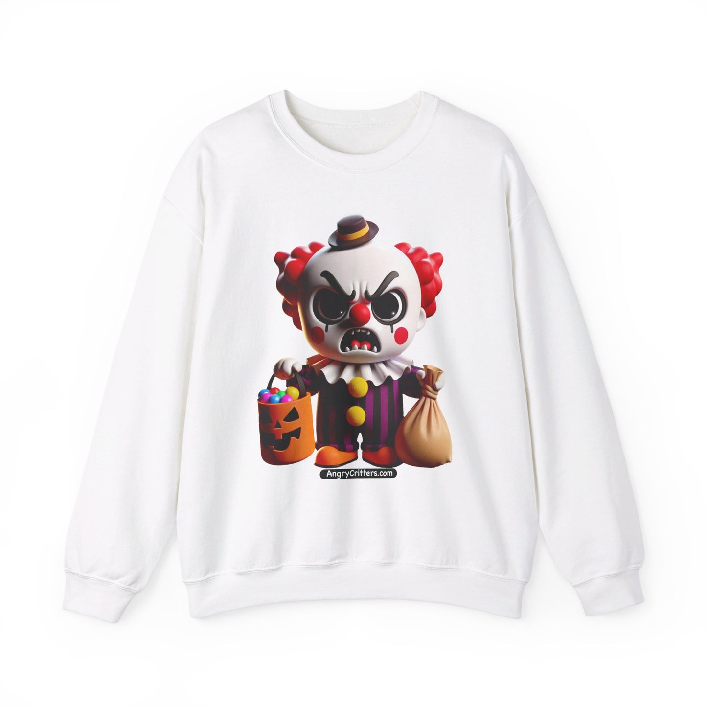 Angry Critters - Halloween Clown Red, Unisex Heavy Blend™ Crewneck Sweatshirt