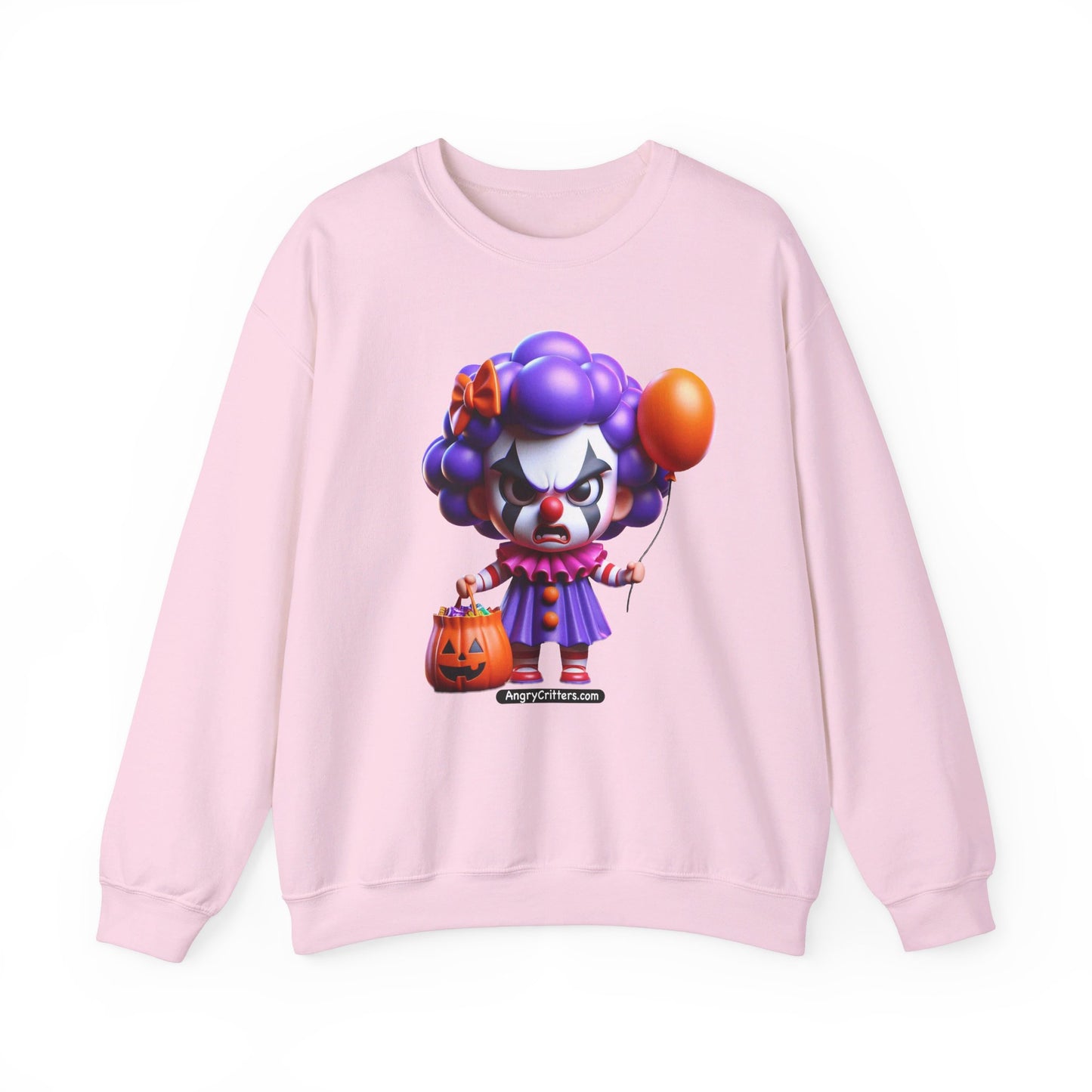 Angry Critters - Halloween Clown Purple, Unisex Heavy Blend™ Crewneck Sweatshirt