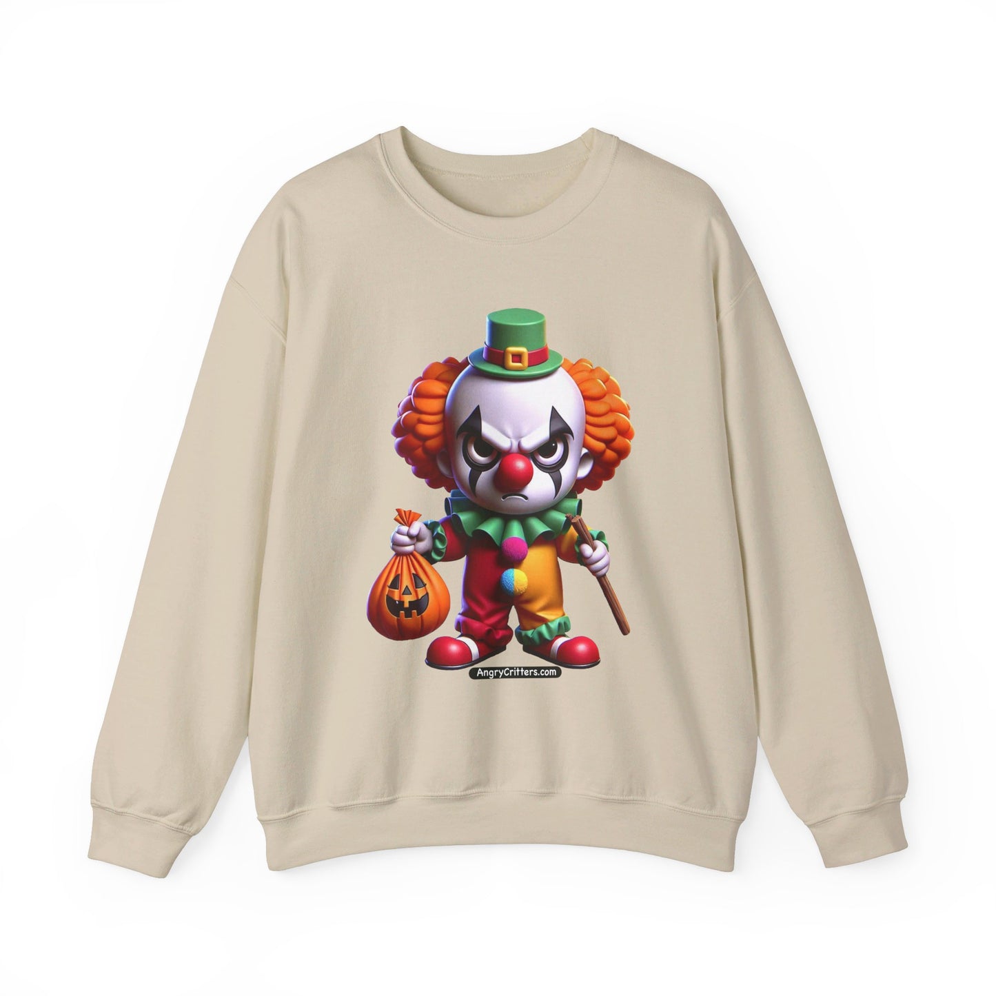 Angry Critters - Halloween Clown Orange, Unisex Heavy Blend™ Crewneck Sweatshirt