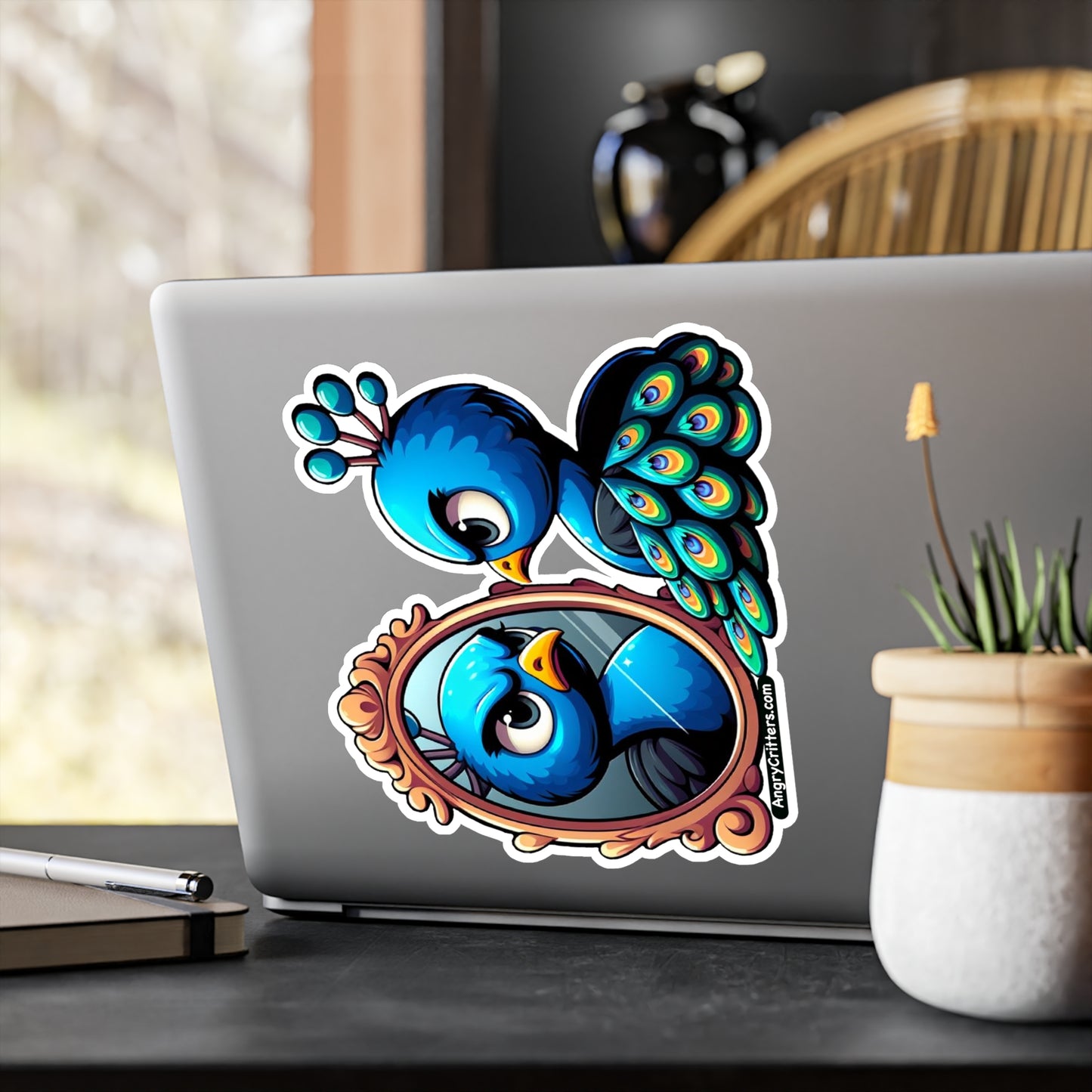 Angry Critters - Peacock & Mirror, Kiss-Cut Vinyl Decals