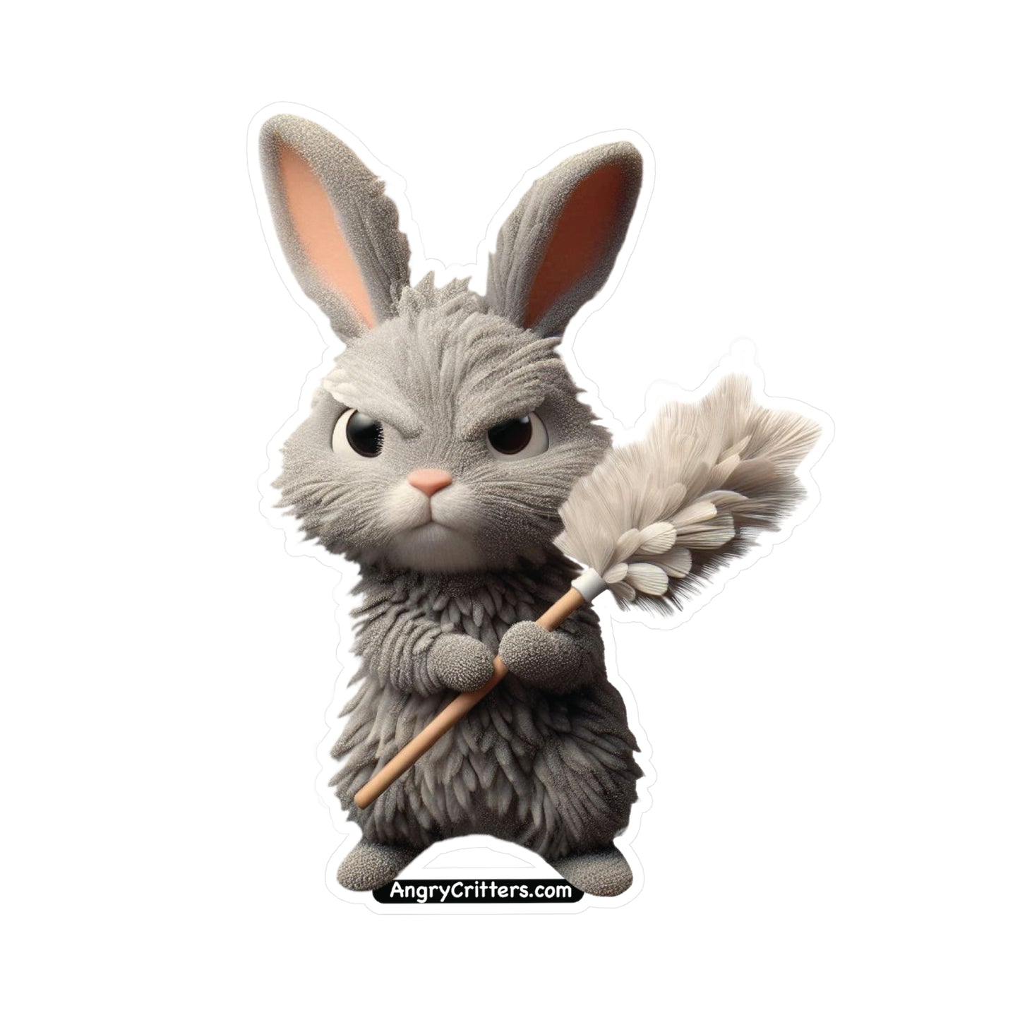 Angry Dust Bunny Vinyl Kiss-Cut Decal