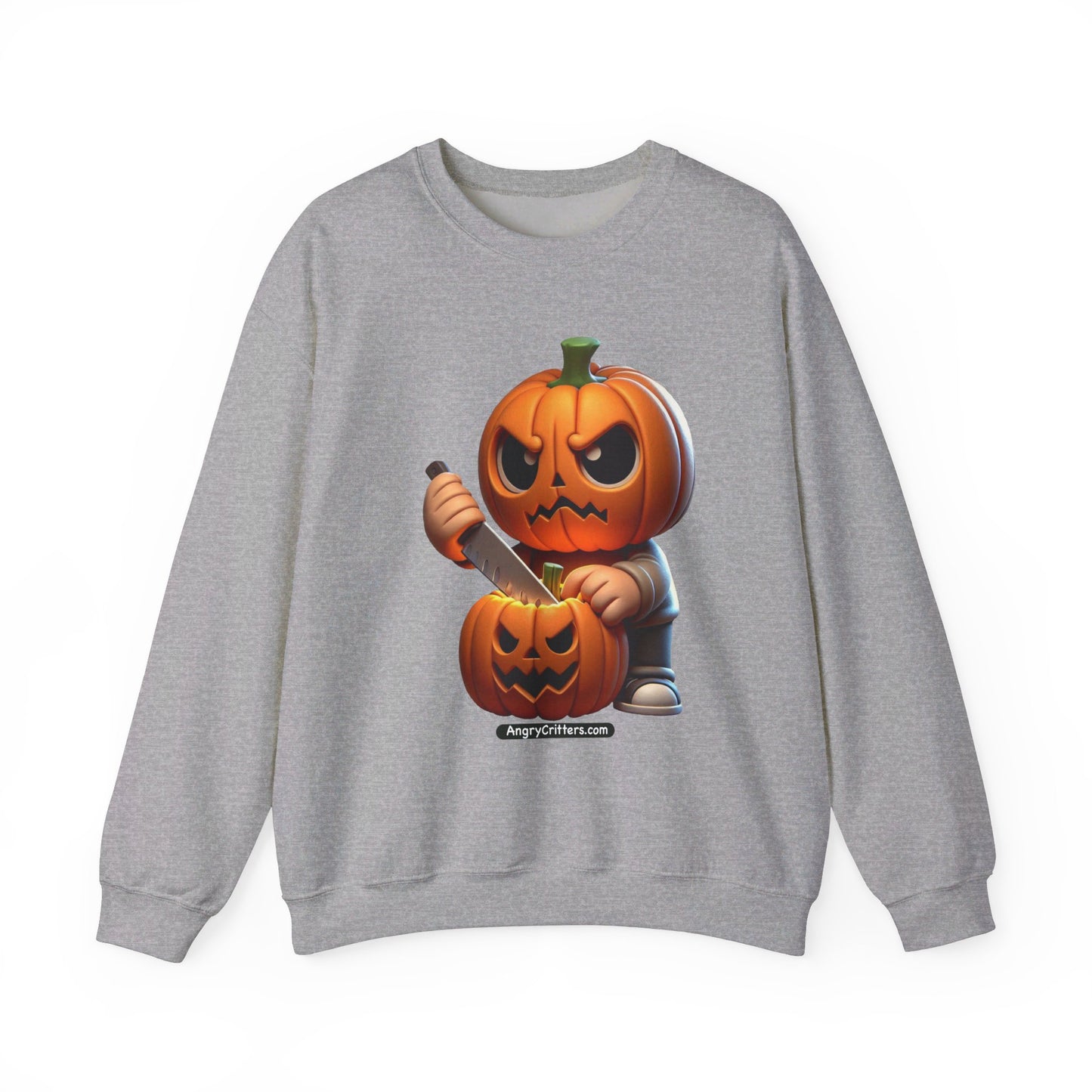 Angry Critters - Jack Carving Pumpkin, Unisex Heavy Blend™ Crewneck Sweatshirt