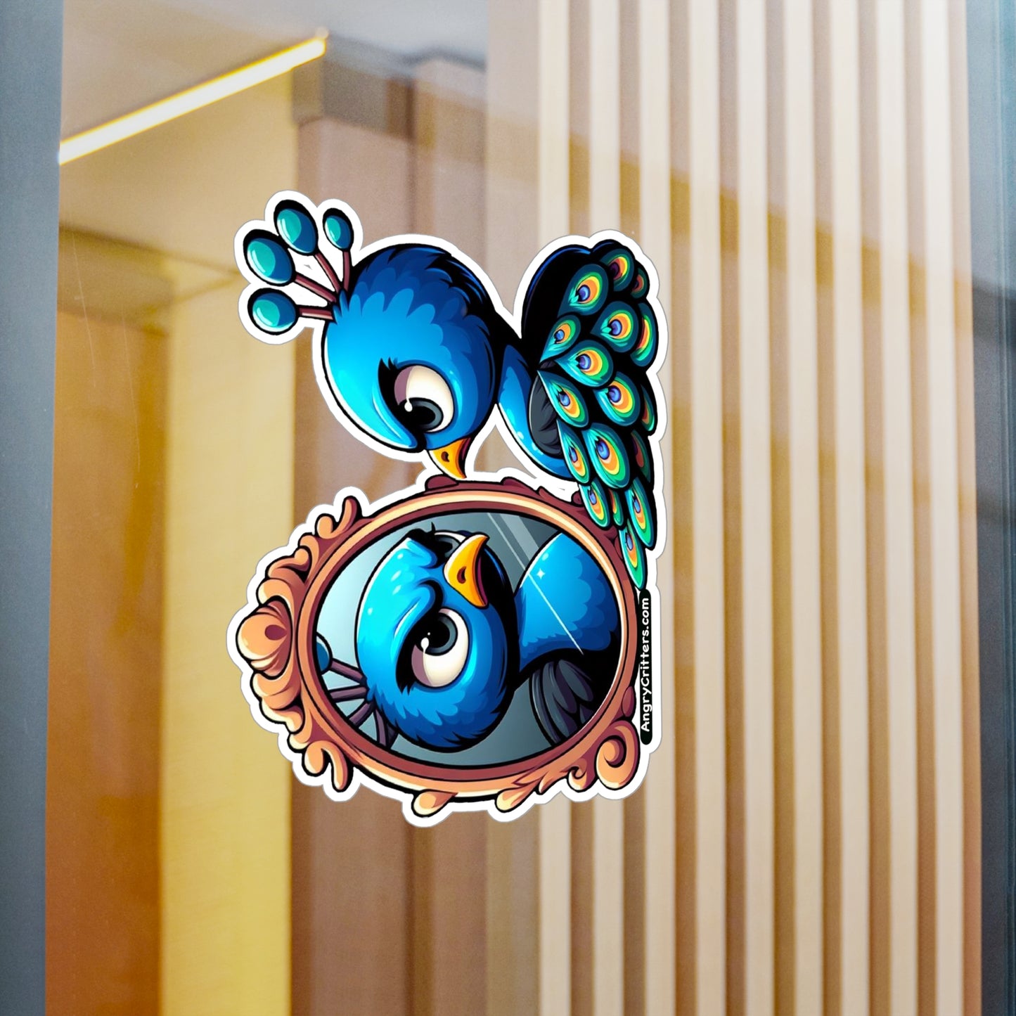 Angry Critters - Peacock & Mirror, Kiss-Cut Vinyl Decals