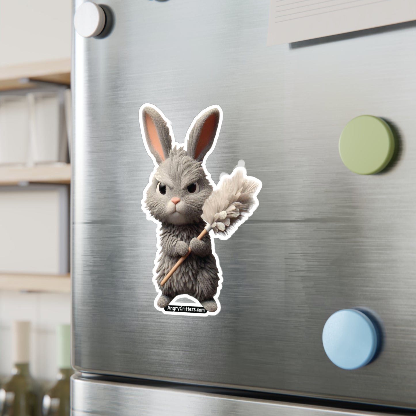 Angry Dust Bunny Vinyl Kiss-Cut Decal