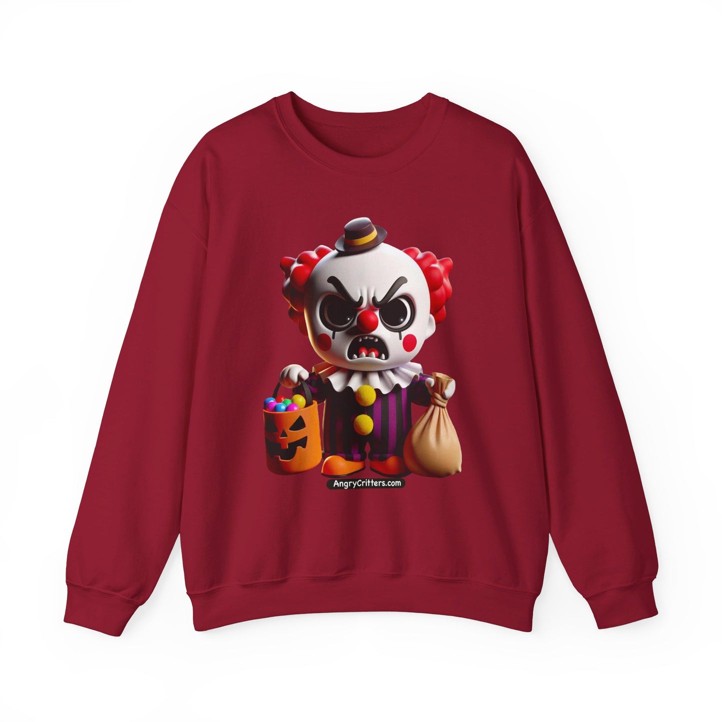 Angry Critters - Halloween Clown Red, Unisex Heavy Blend™ Crewneck Sweatshirt