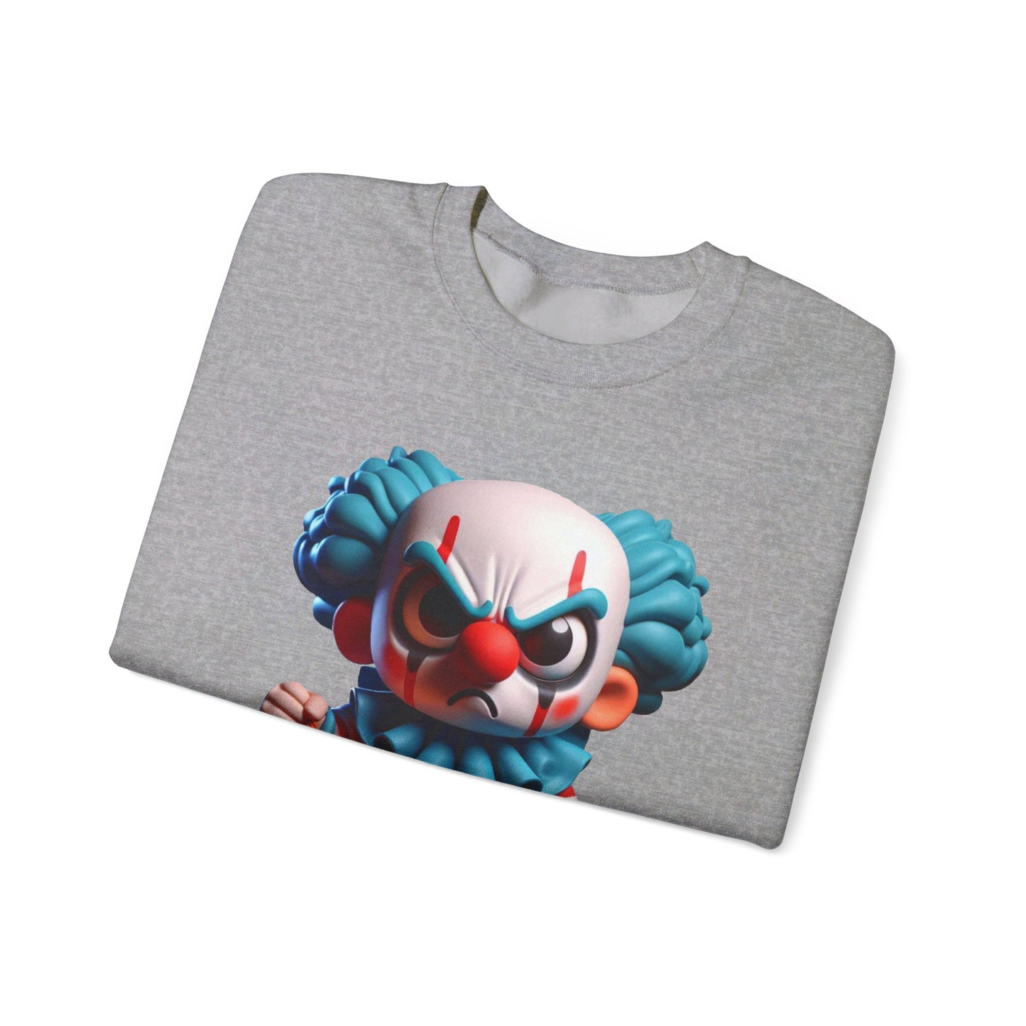 Angry Critters - Halloween Clown Blue, Unisex Heavy Blend™ Crewneck Sweatshirt