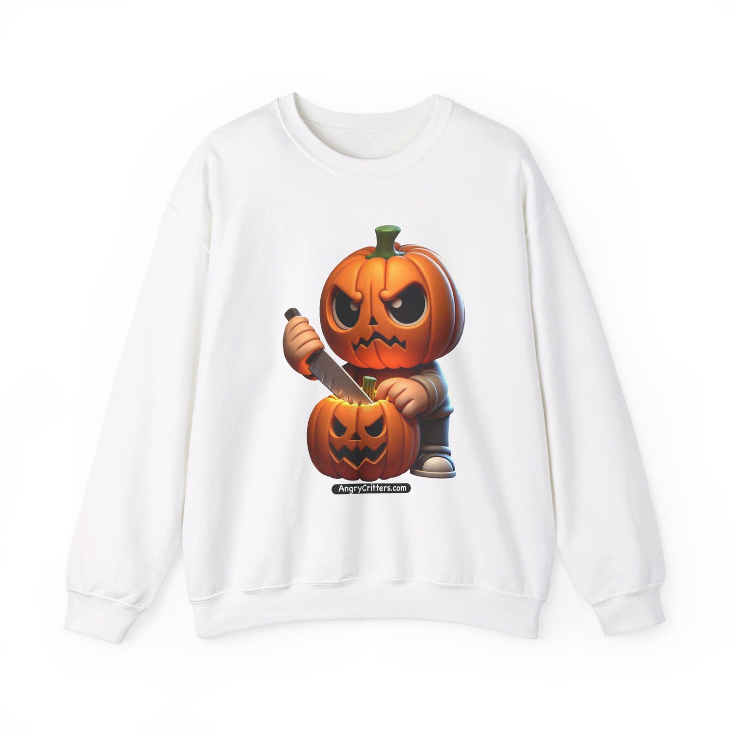 Angry Critters - Jack Carving Pumpkin, Unisex Heavy Blend™ Crewneck Sweatshirt