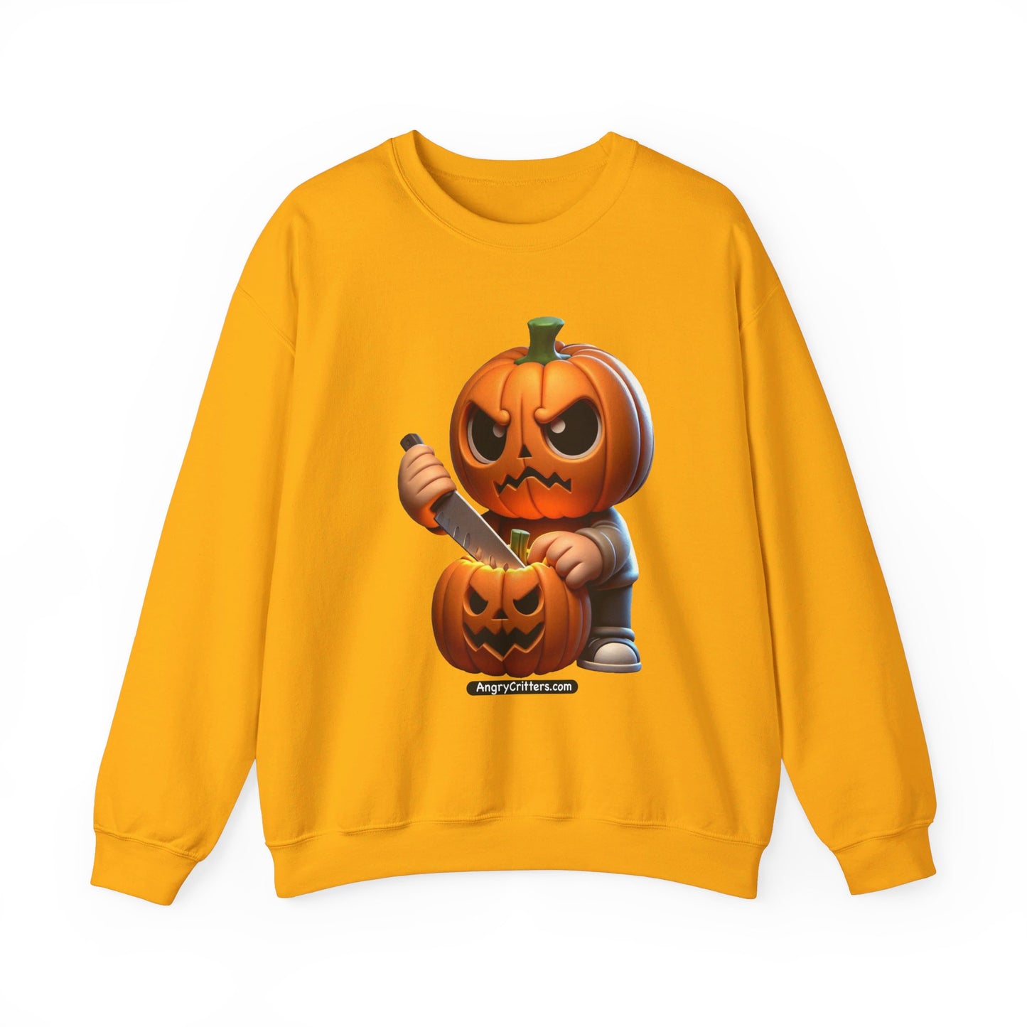 Angry Critters - Jack Carving Pumpkin, Unisex Heavy Blend™ Crewneck Sweatshirt