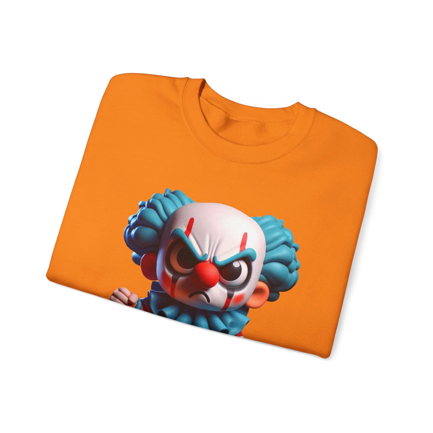 Angry Critters - Halloween Clown Blue, Unisex Heavy Blend™ Crewneck Sweatshirt