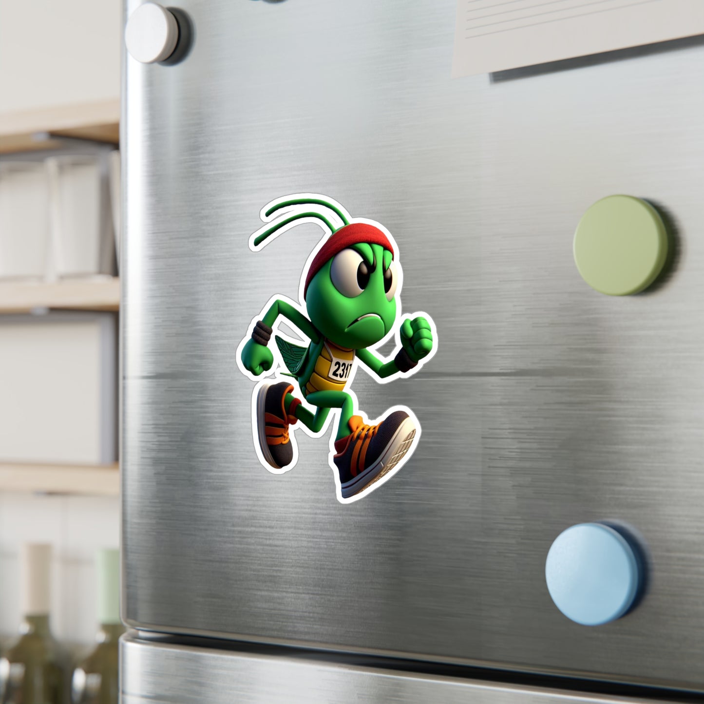 Angry Critters - Grasshopper Runner, Kiss-Cut Vinyl Decals