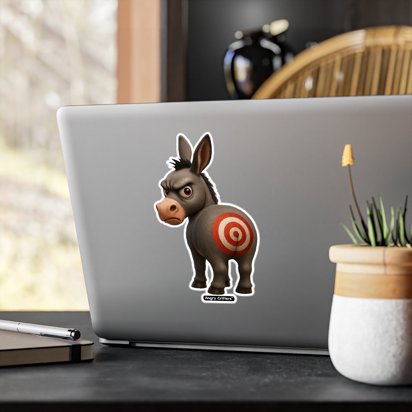 Pin the Tail on the Angry Donkey, Kiss-Cut Vinyl Decal