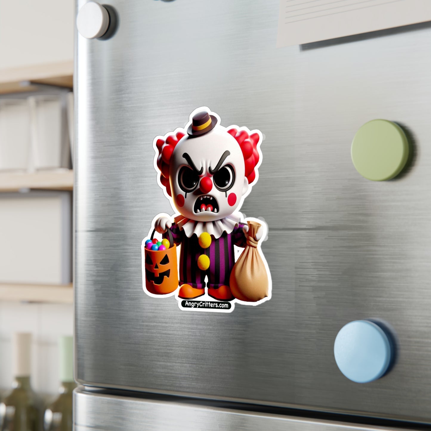 Angry Critters - Halloween Clown Red, Kiss-Cut Vinyl Decals