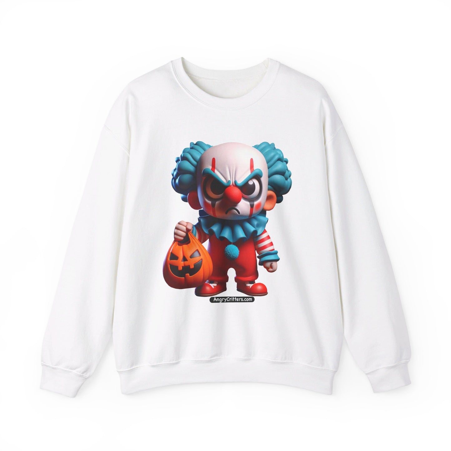 Angry Critters - Halloween Clown Blue, Unisex Heavy Blend™ Crewneck Sweatshirt