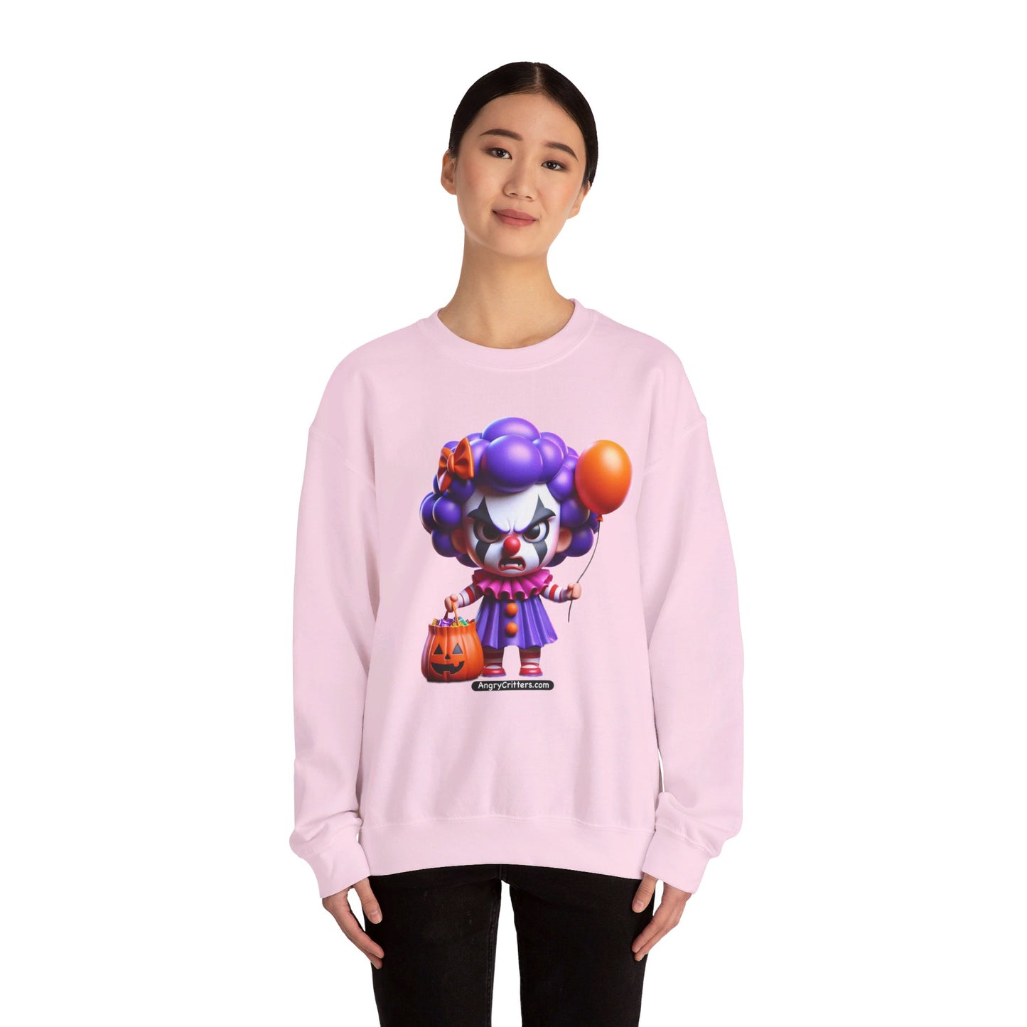 Angry Critters - Halloween Clown Purple, Unisex Heavy Blend™ Crewneck Sweatshirt