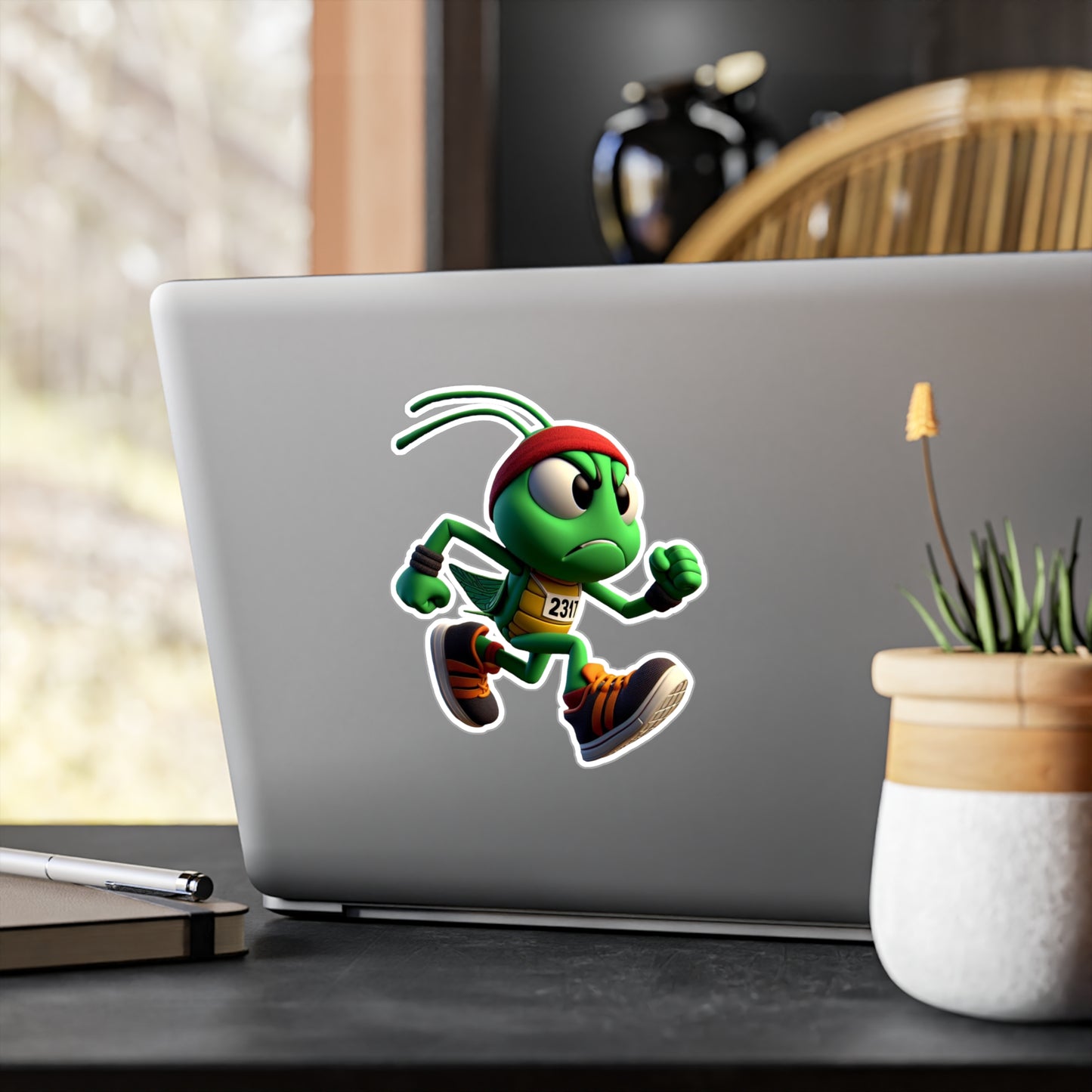 Angry Critters - Grasshopper Runner, Kiss-Cut Vinyl Decals