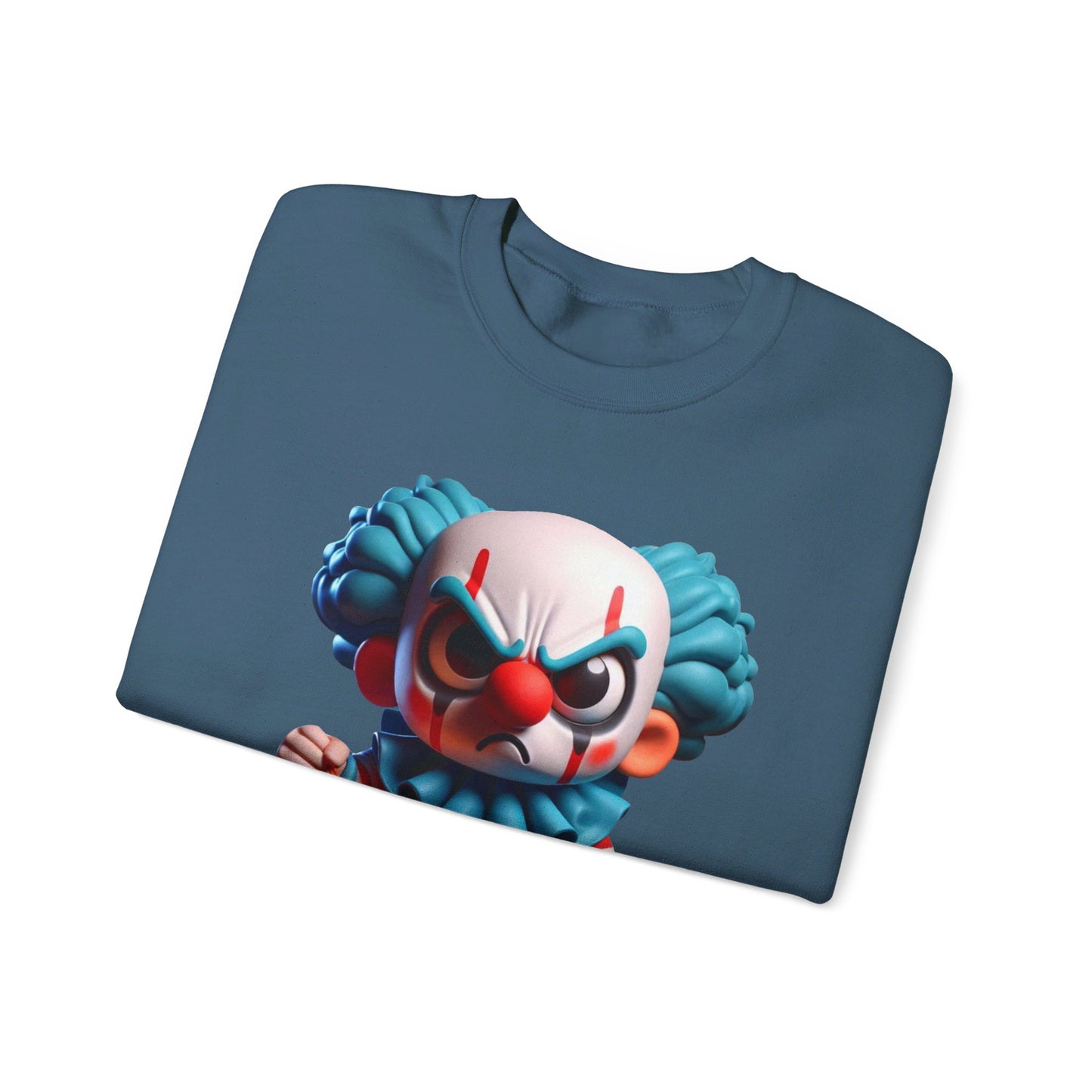 Angry Critters - Halloween Clown Blue, Unisex Heavy Blend™ Crewneck Sweatshirt