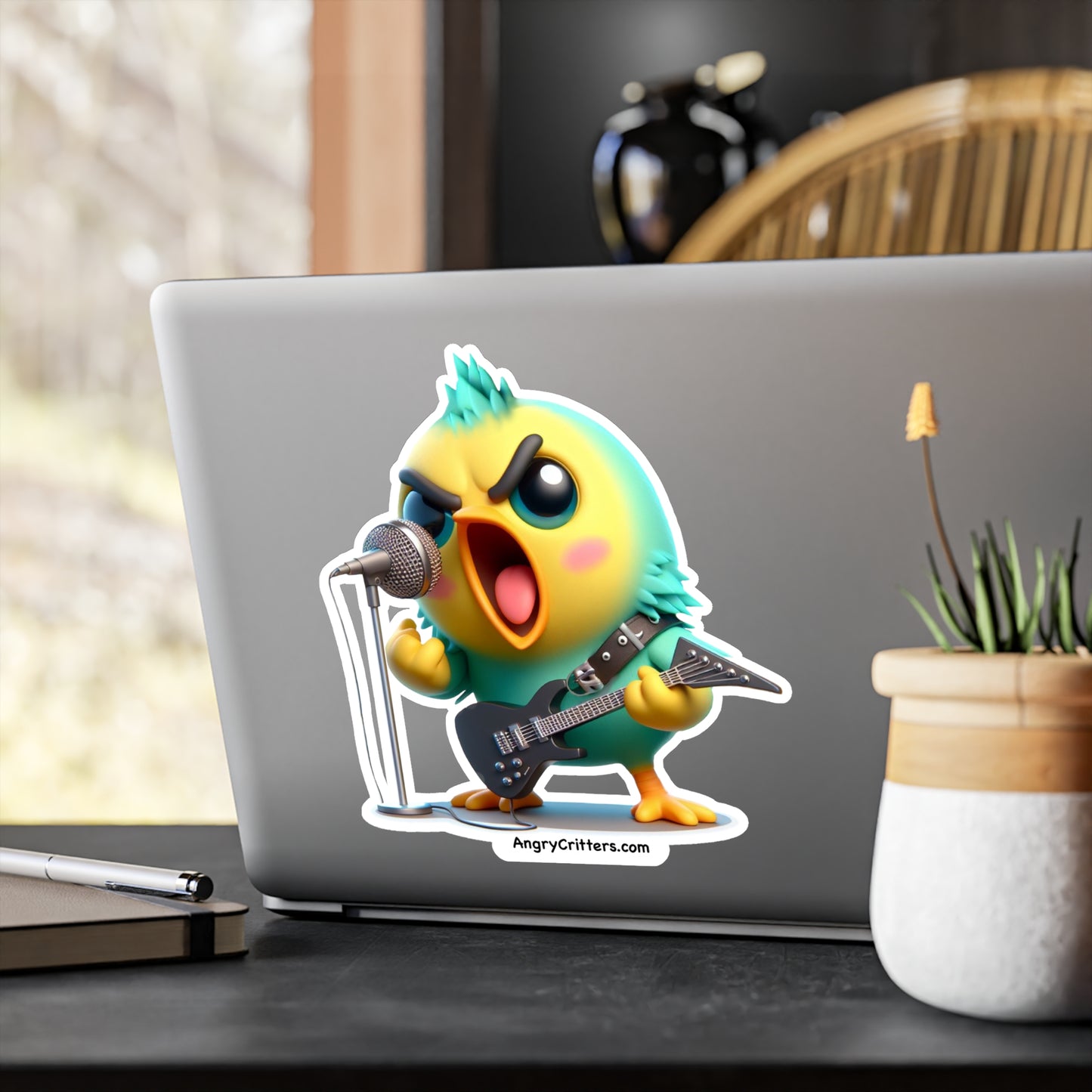 Angry Critters - Parakeet with an Axe, Kiss-Cut Vinyl Decals