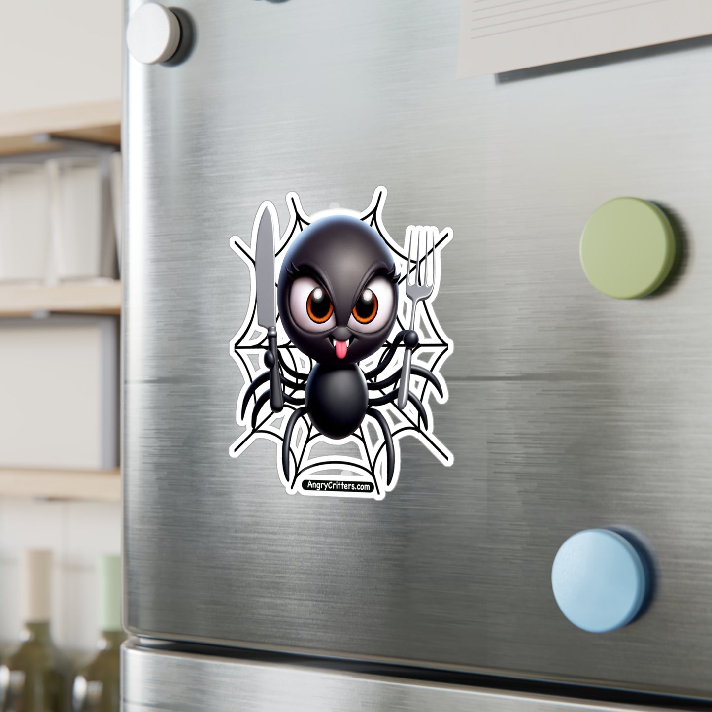 Angry Critters - Black Widow Spider, Kiss-Cut Vinyl Decals