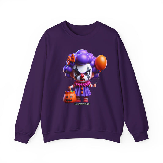 Angry Critters - Halloween Clown Purple, Unisex Heavy Blend™ Crewneck Sweatshirt