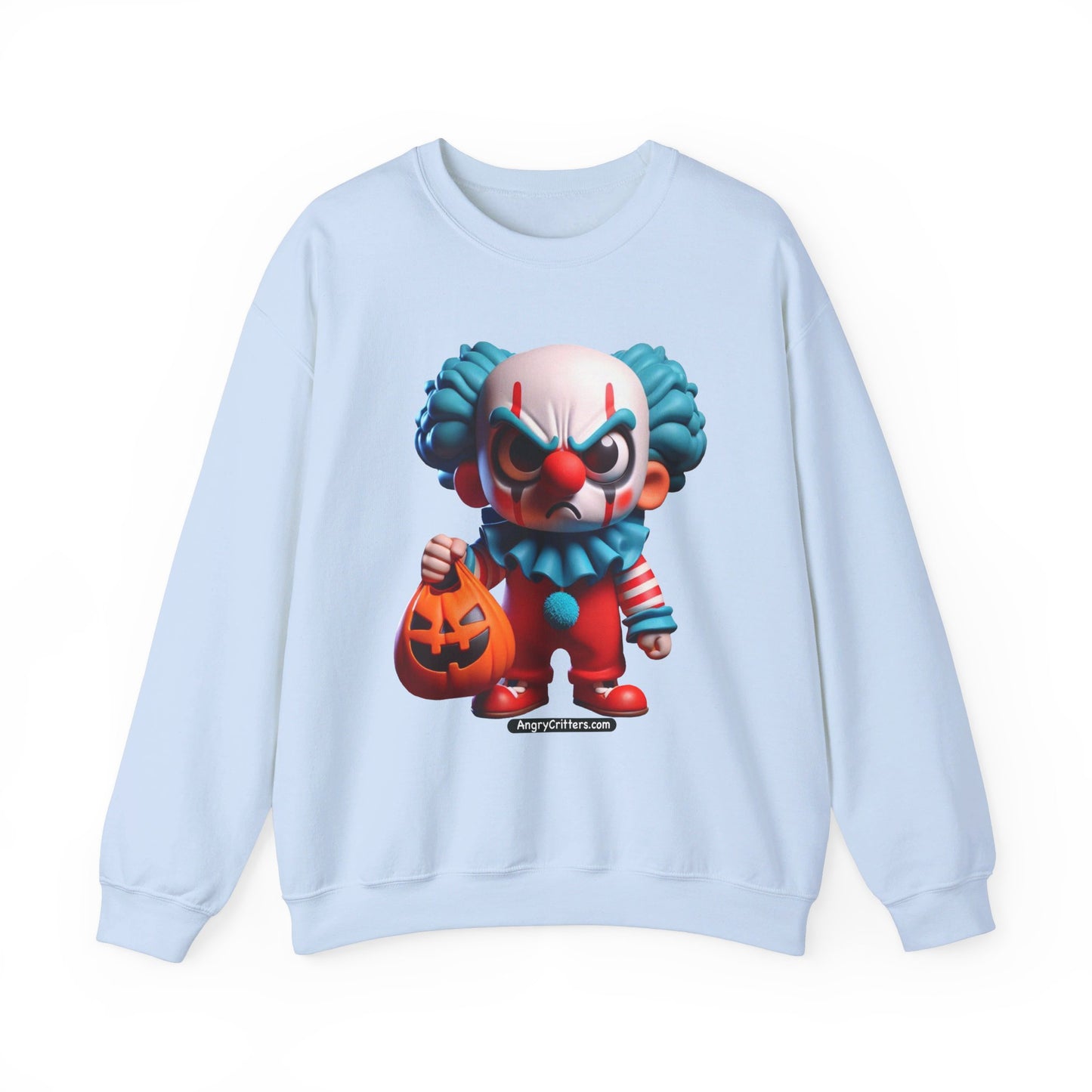 Angry Critters - Halloween Clown Blue, Unisex Heavy Blend™ Crewneck Sweatshirt