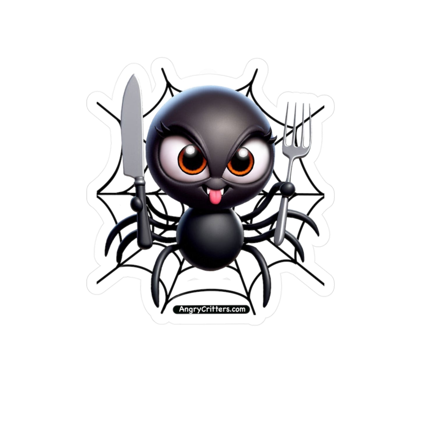 Angry Critters - Black Widow Spider, Kiss-Cut Vinyl Decals