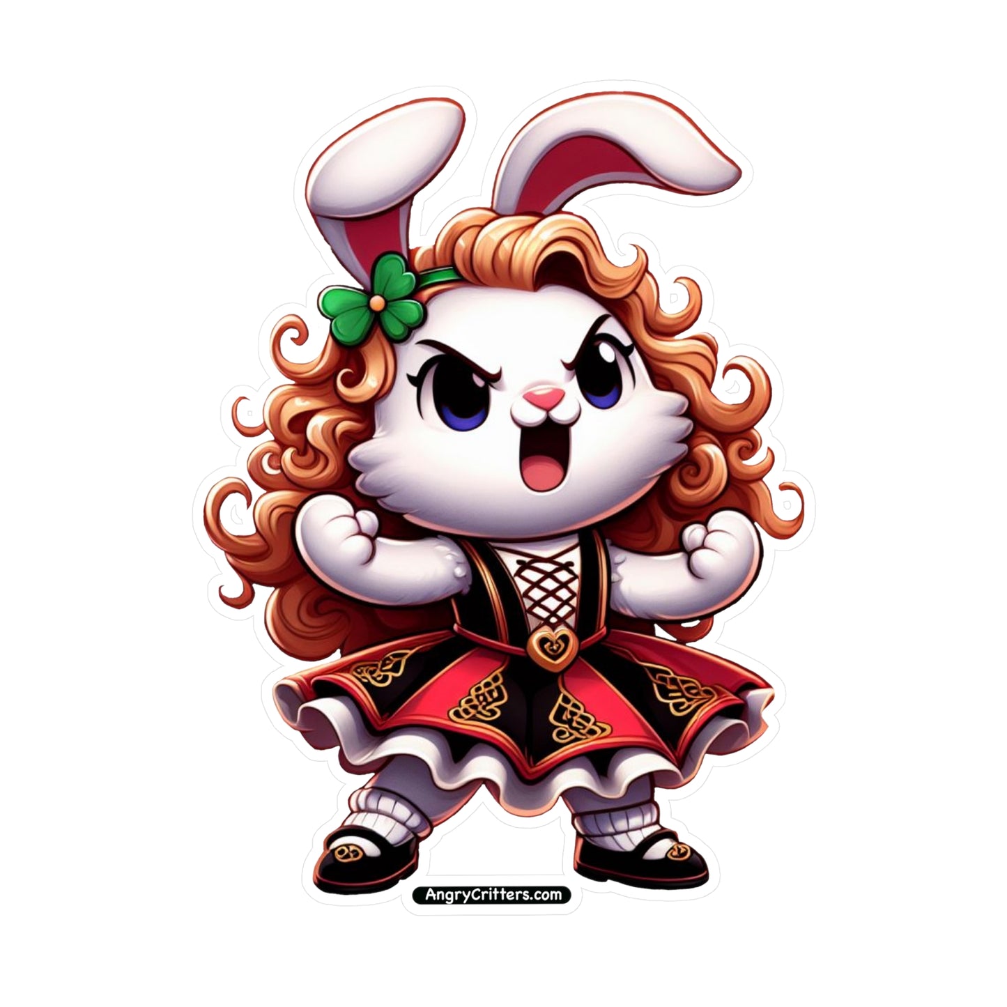 Angry Critters - Irish Dancer Bunny Kiss-Cut Vinyl Decals