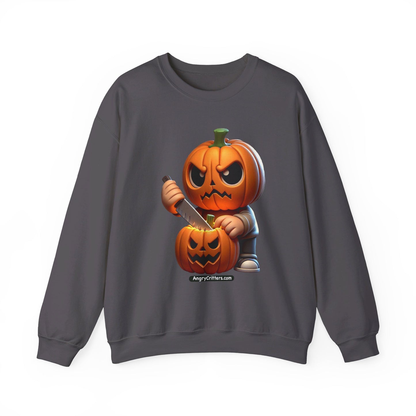 Angry Critters - Jack Carving Pumpkin, Unisex Heavy Blend™ Crewneck Sweatshirt