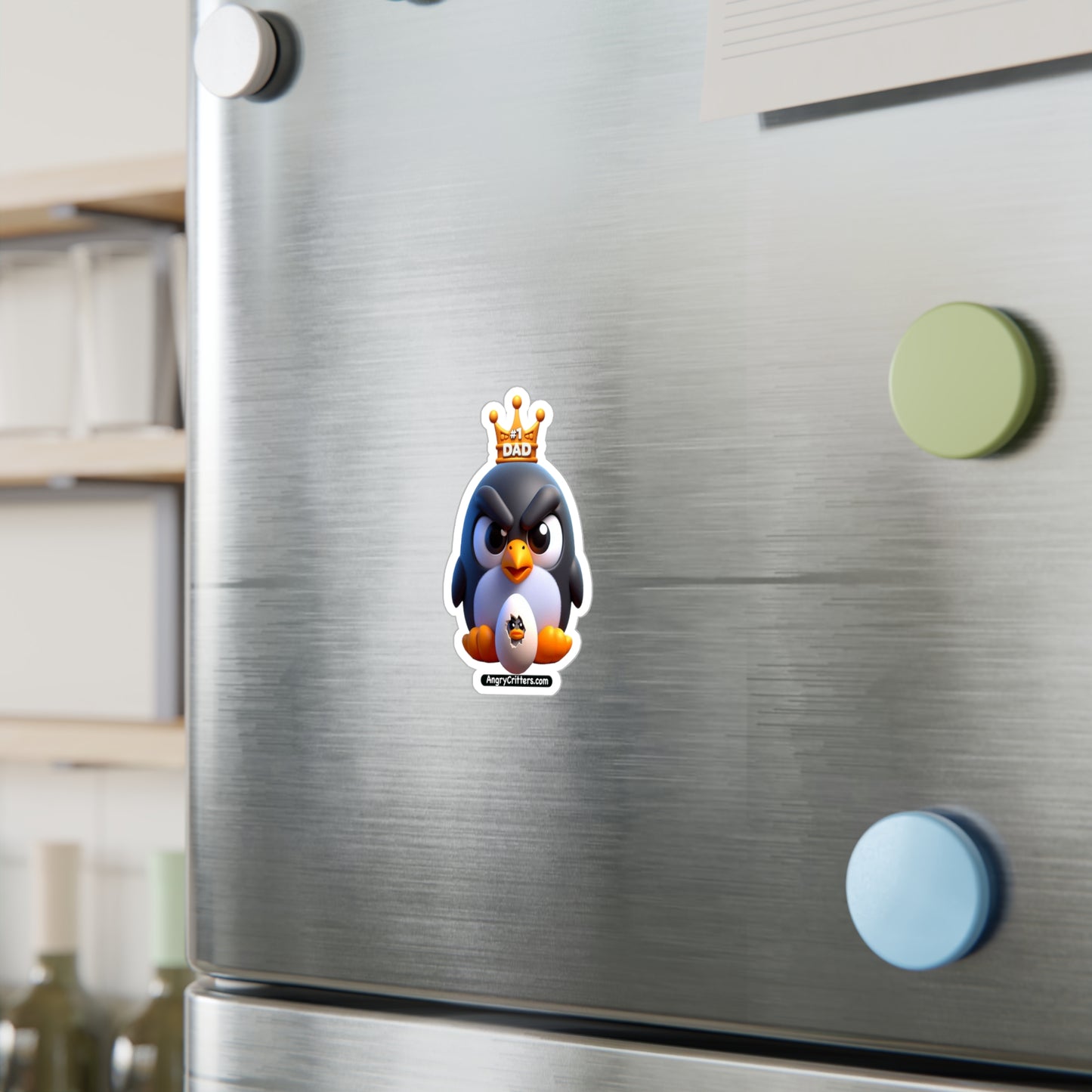 Angry Critters - Penguin Dad, Kiss-Cut Vinyl Decals