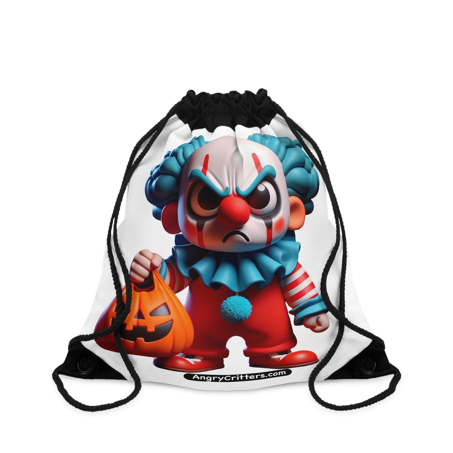 Angry Critters - Halloween Clown Blue, Drawstring Bag