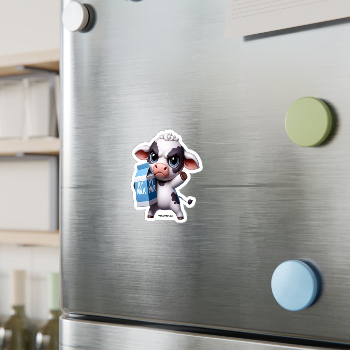 Angry Cow With Milk Decal