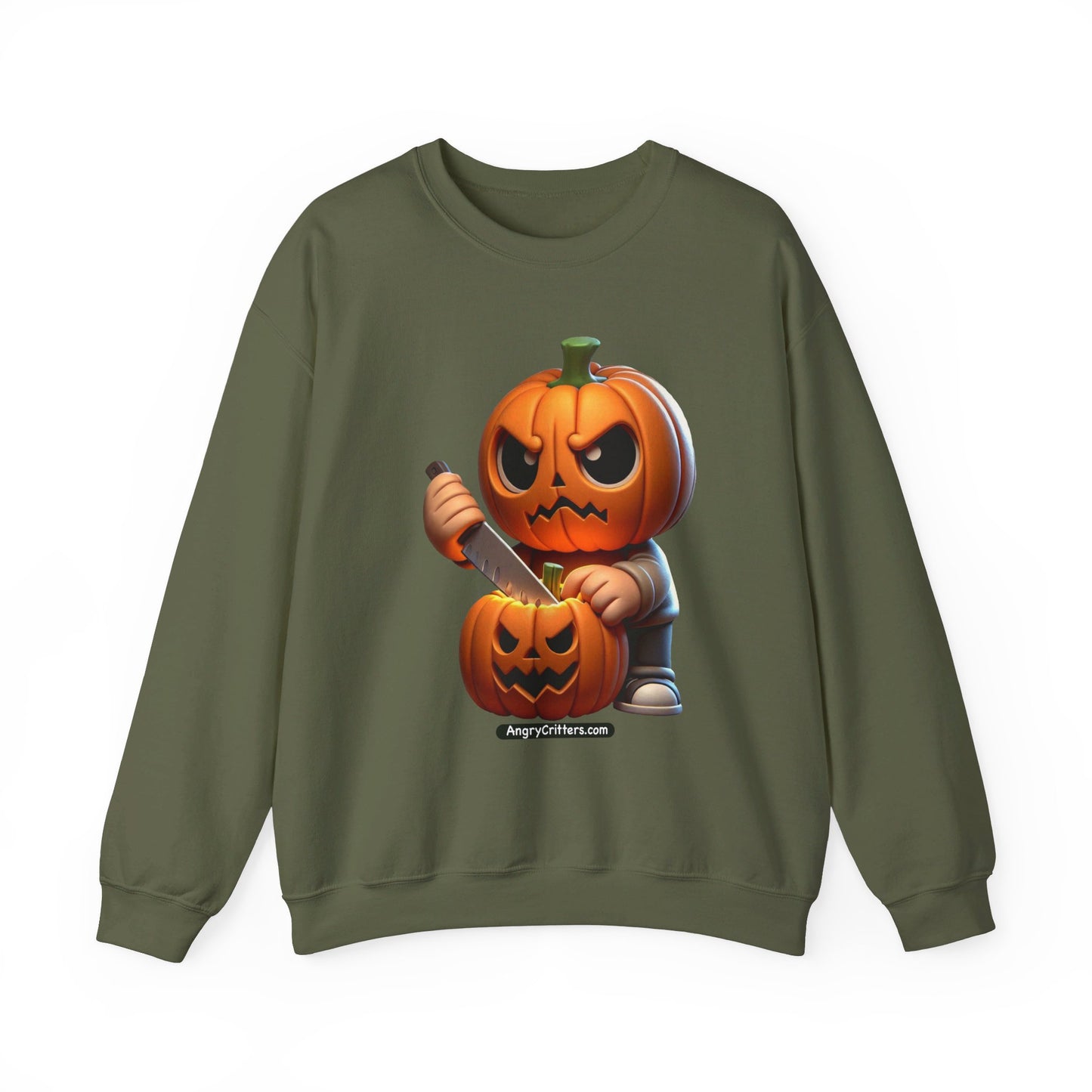 Angry Critters - Jack Carving Pumpkin, Unisex Heavy Blend™ Crewneck Sweatshirt